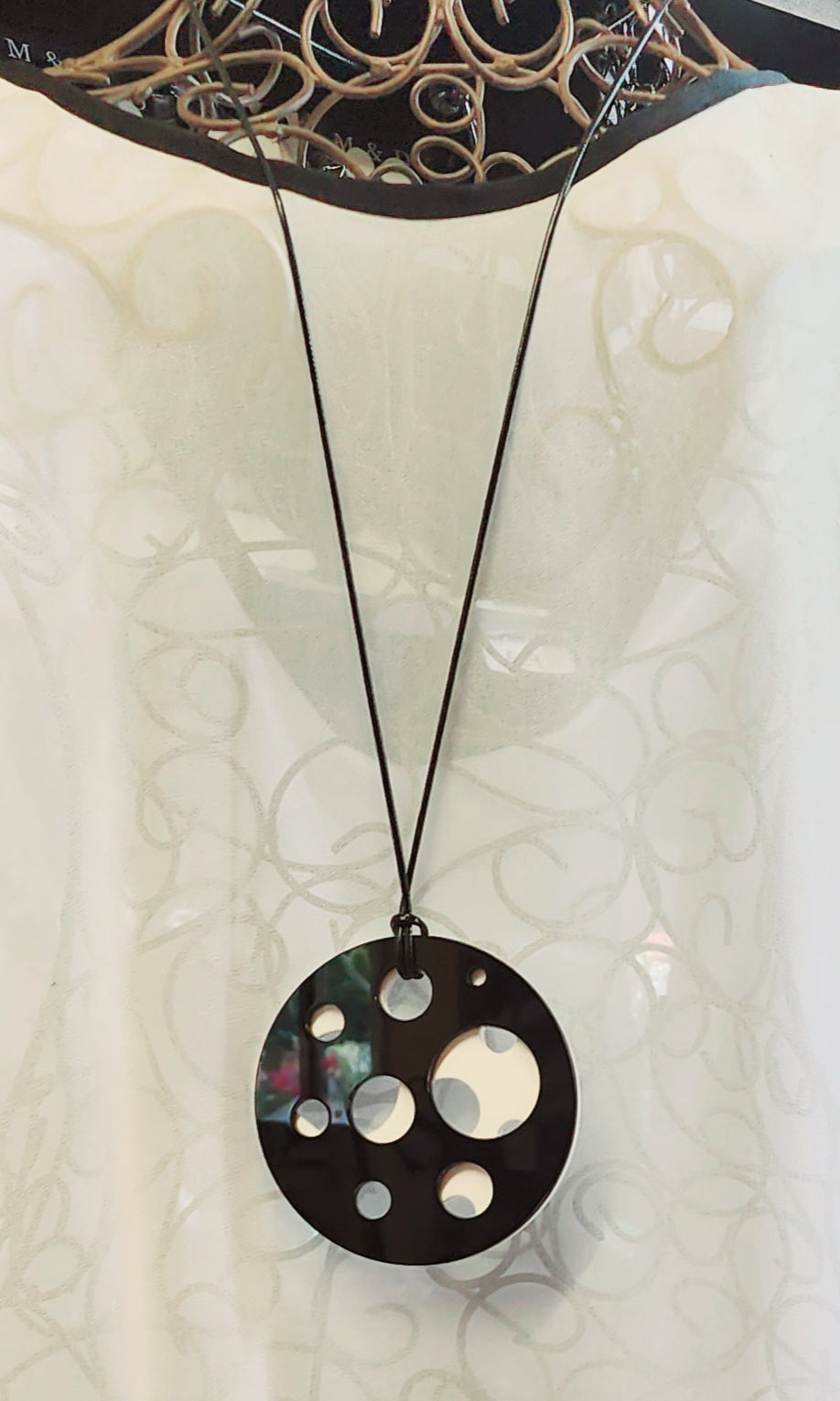 Luna Eclipse Reversible Acrylic Statement Necklace 6mm thickness
