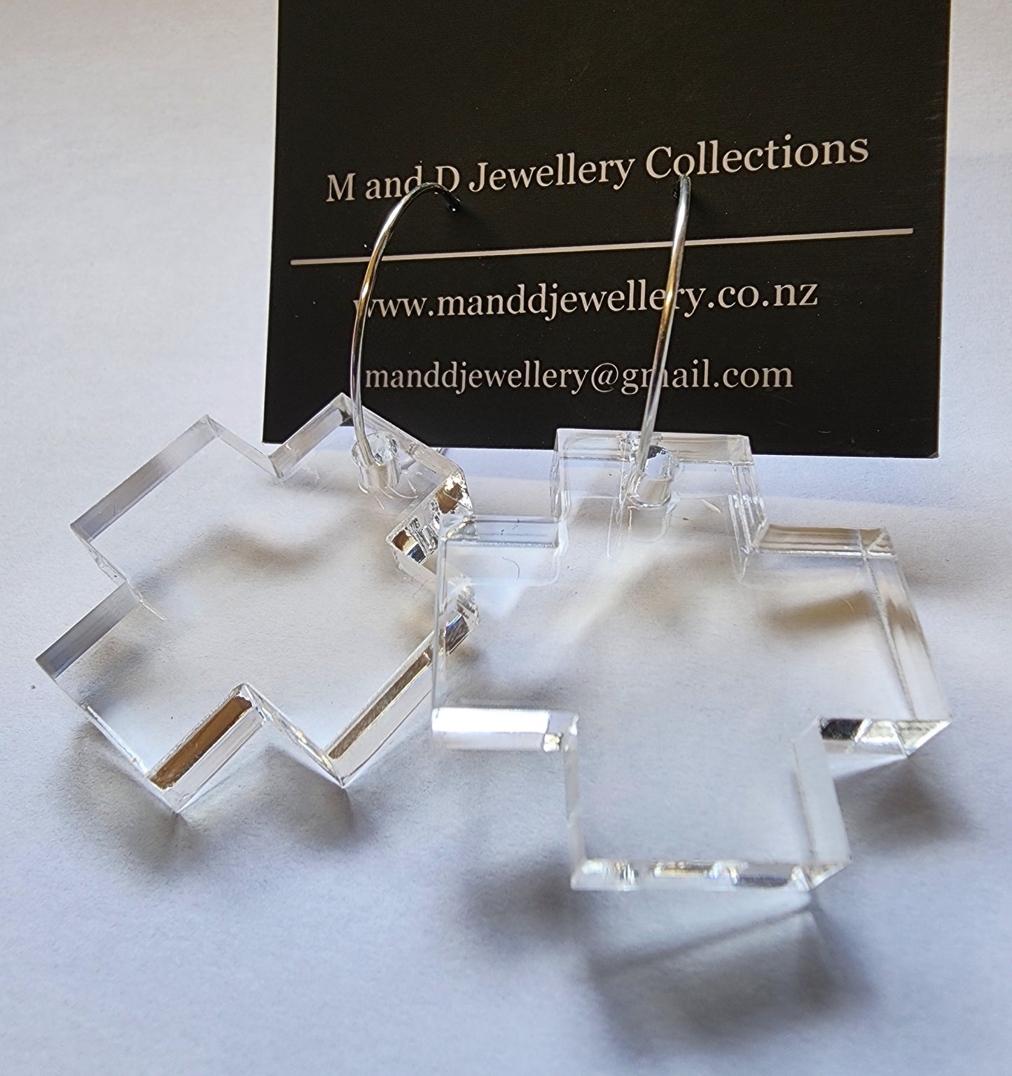 Hooped Plus Cross earrings 6mm thickness