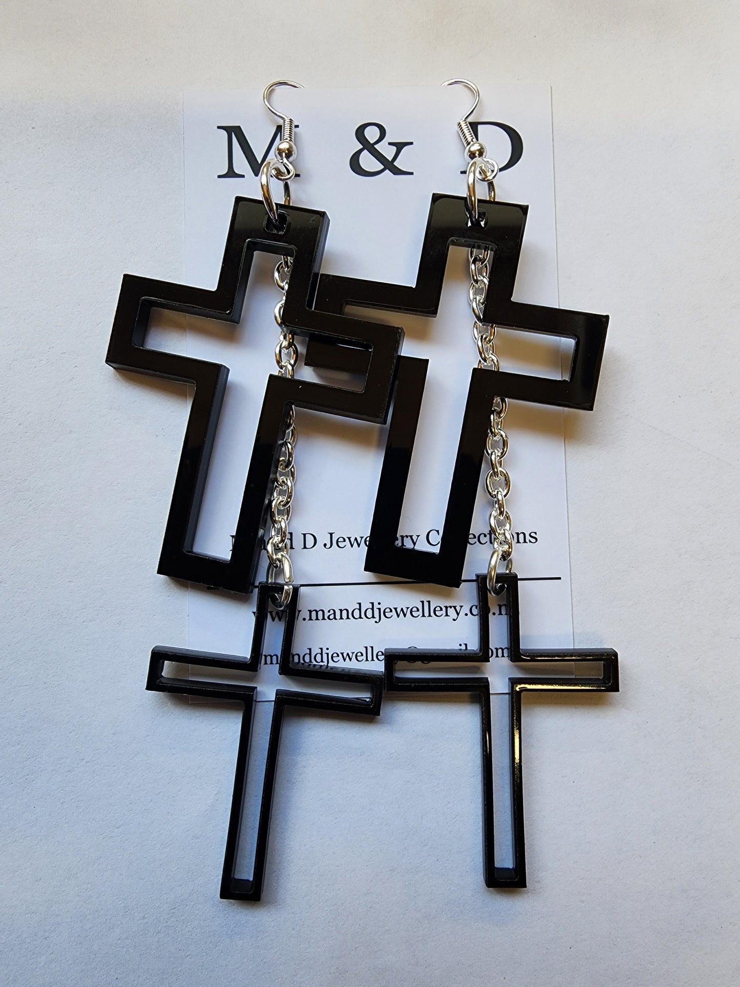 Chained Cross Earrings Dangles