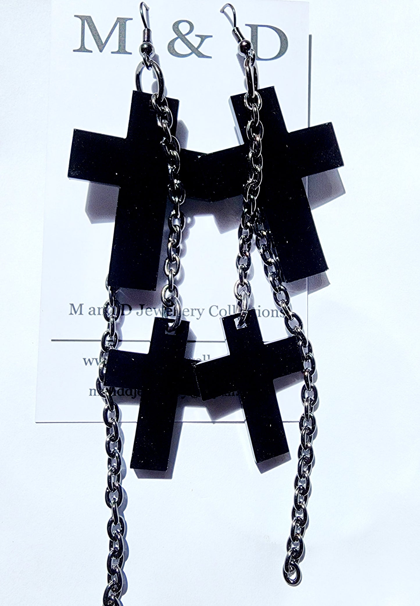 Chained Cross Earrings Dangles
