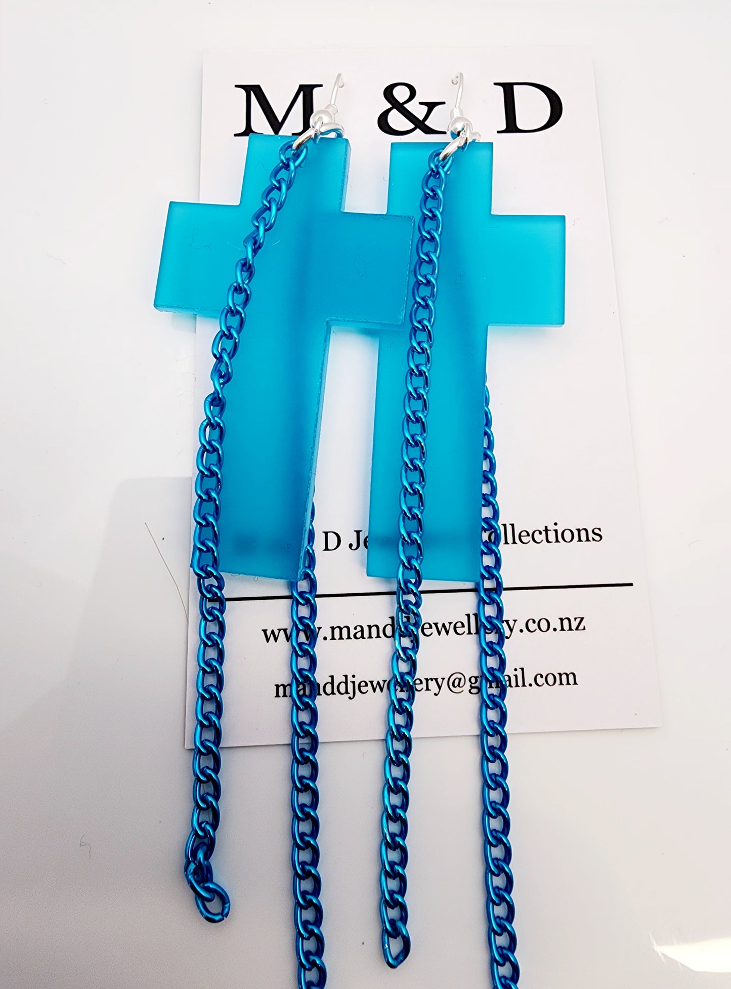 Chained Cross EARRINGS coloured