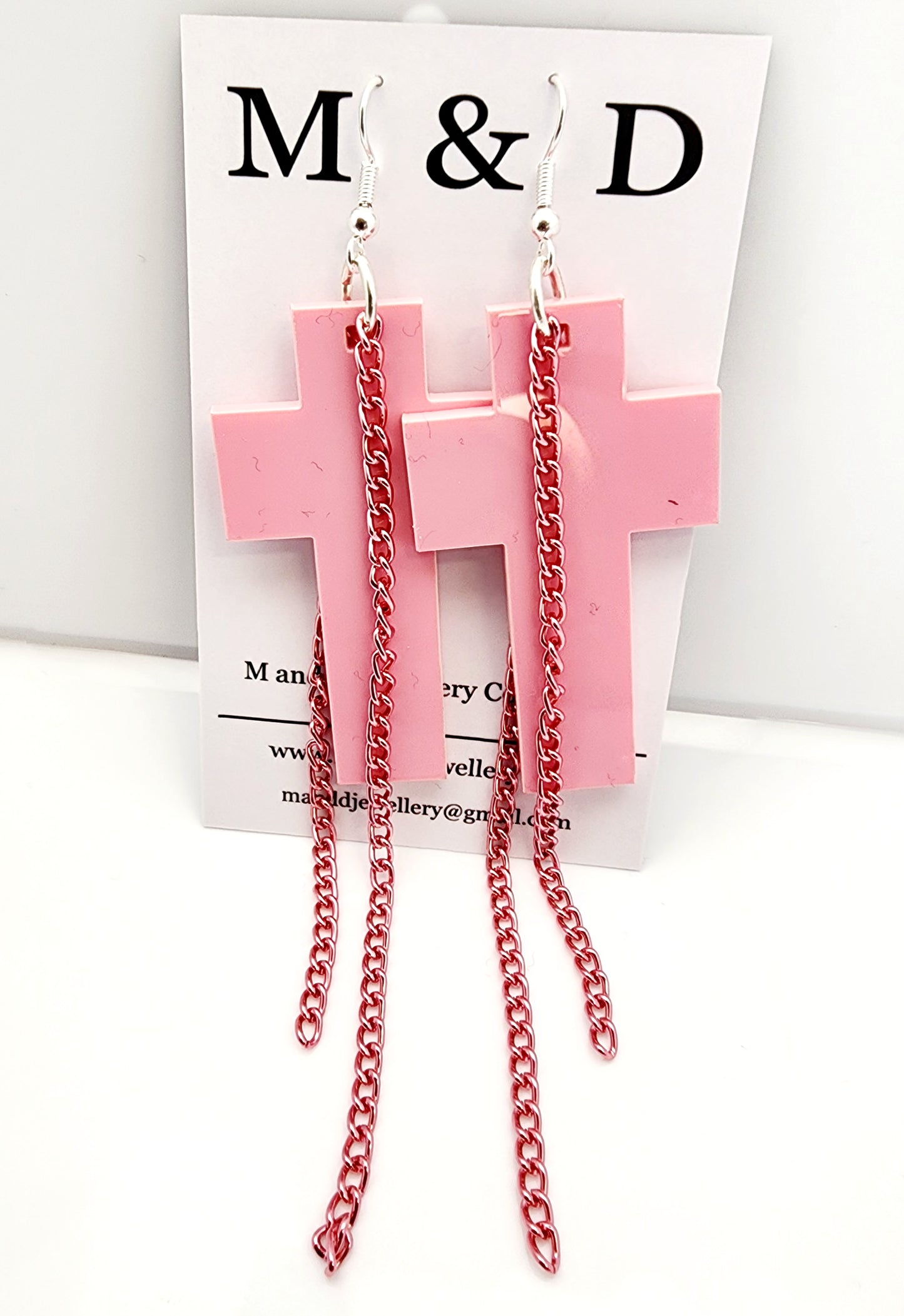 Chained Cross EARRINGS coloured