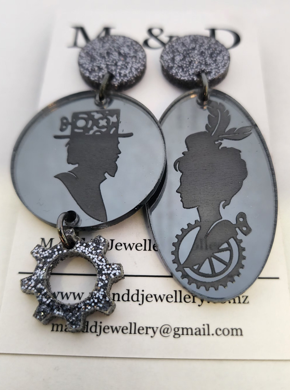 Steampunk Stud Dangles Clementine and Atticus