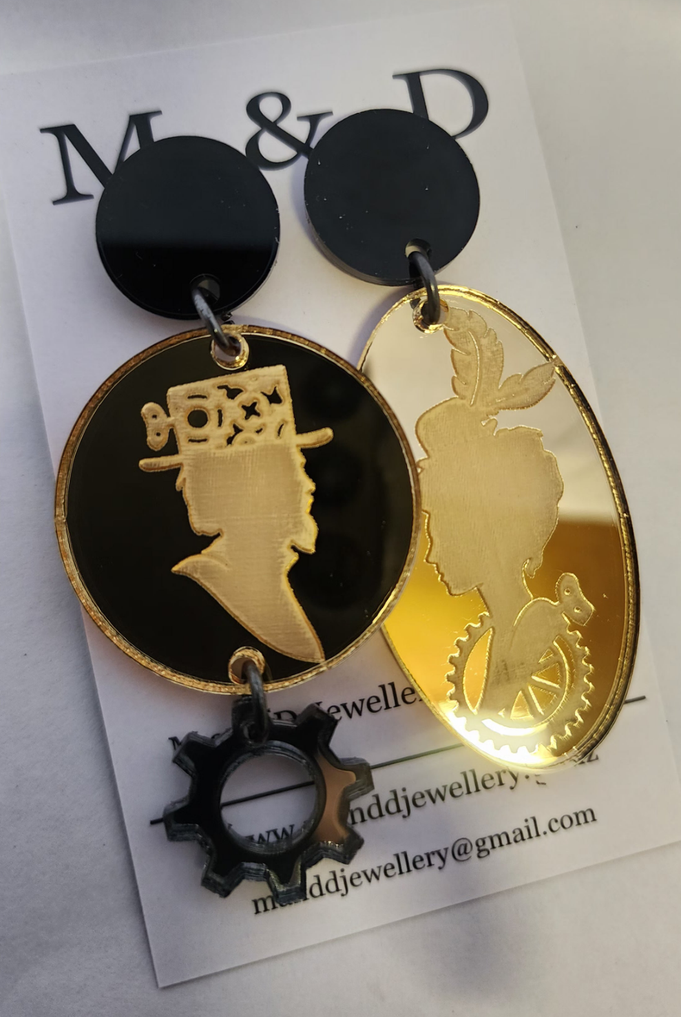 Steampunk Stud Dangles Clementine and Atticus