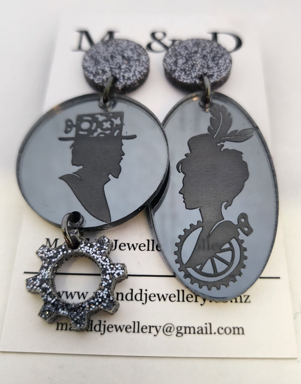 Steampunk Stud Dangles Clementine and Atticus