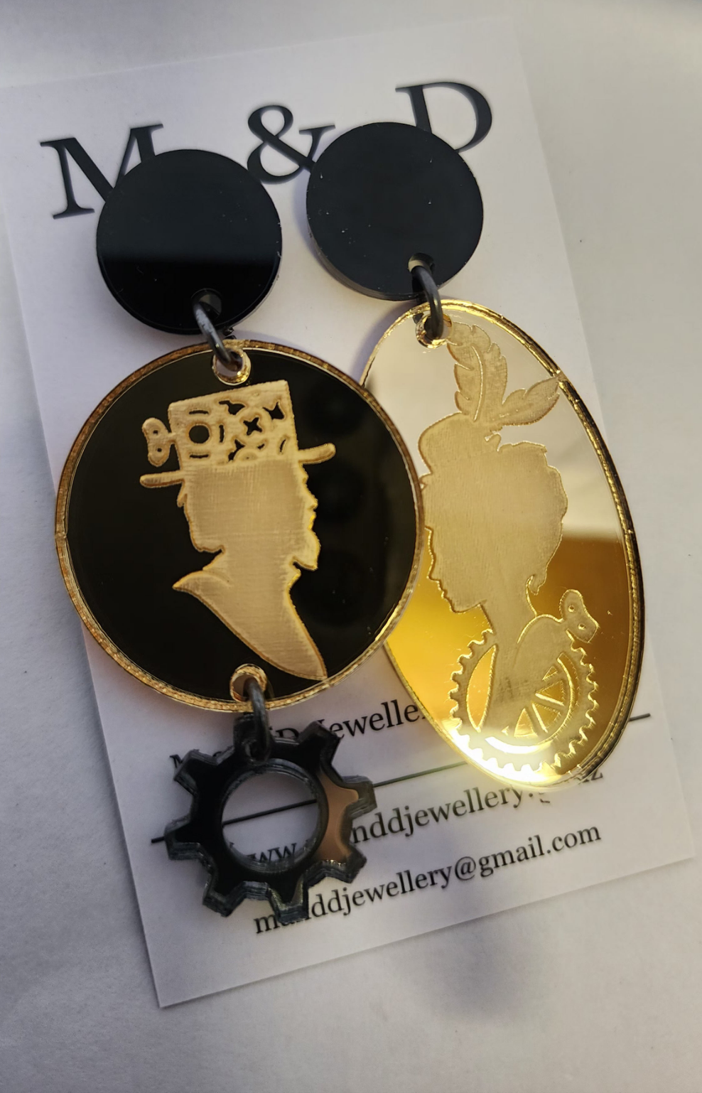 Steampunk Stud Dangles Clementine and Atticus