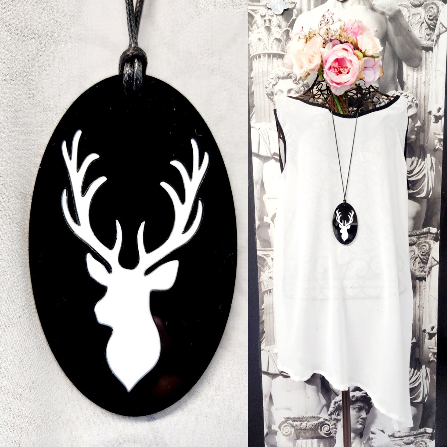 Stag in Oval Statement Necklace