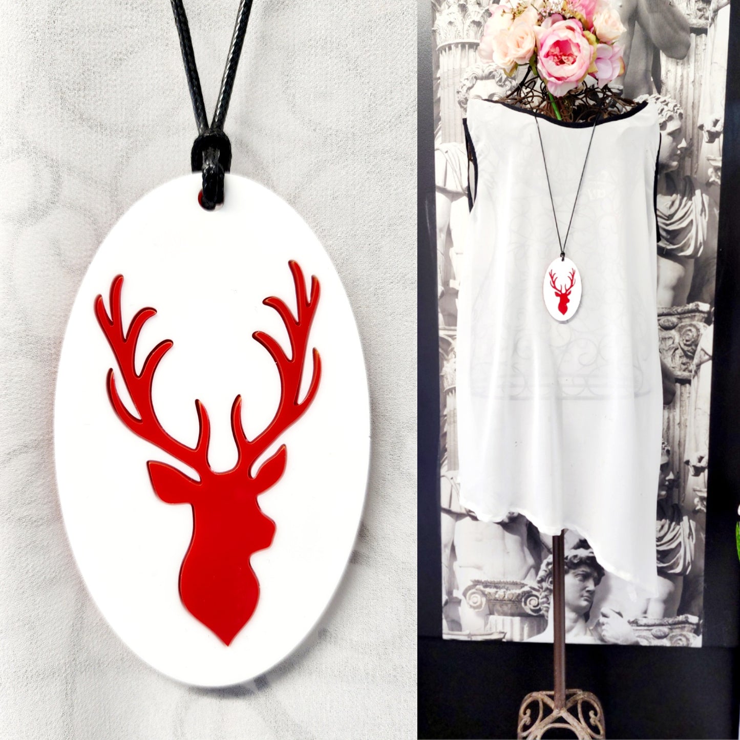 Stag in Oval Statement Necklace