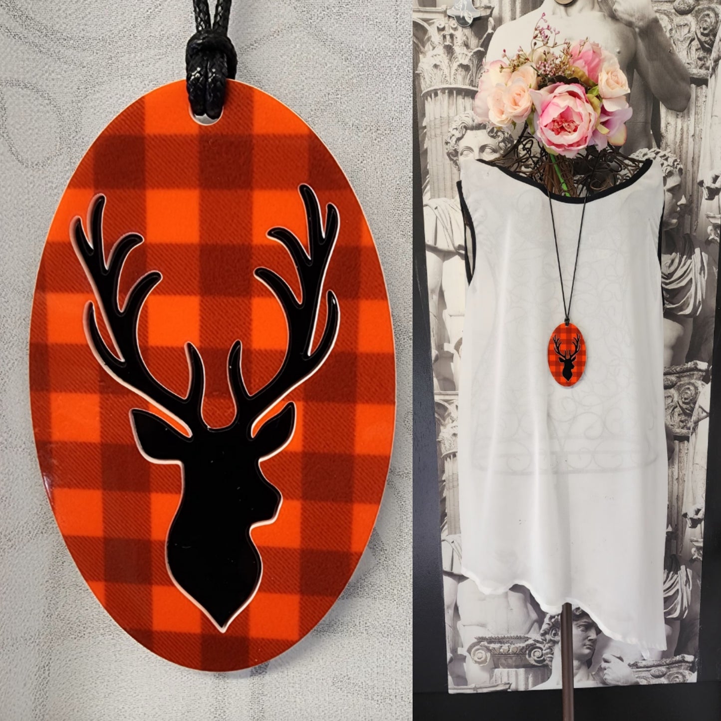 Stag in Oval Statement Necklace