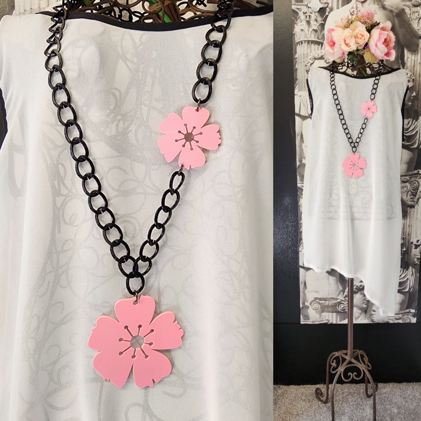 Chained 2 Piece Blossom Statement Necklace