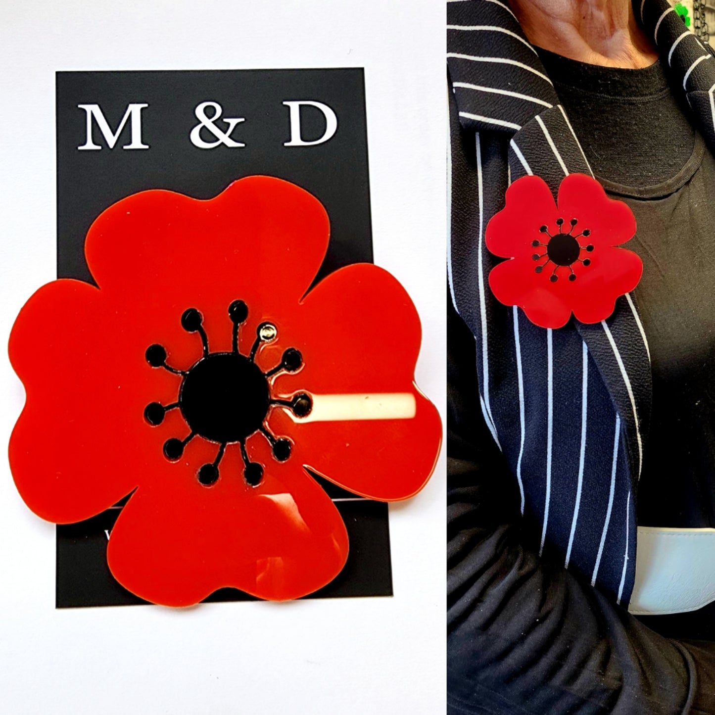 ANZAC Poppy Too Brooch Medium