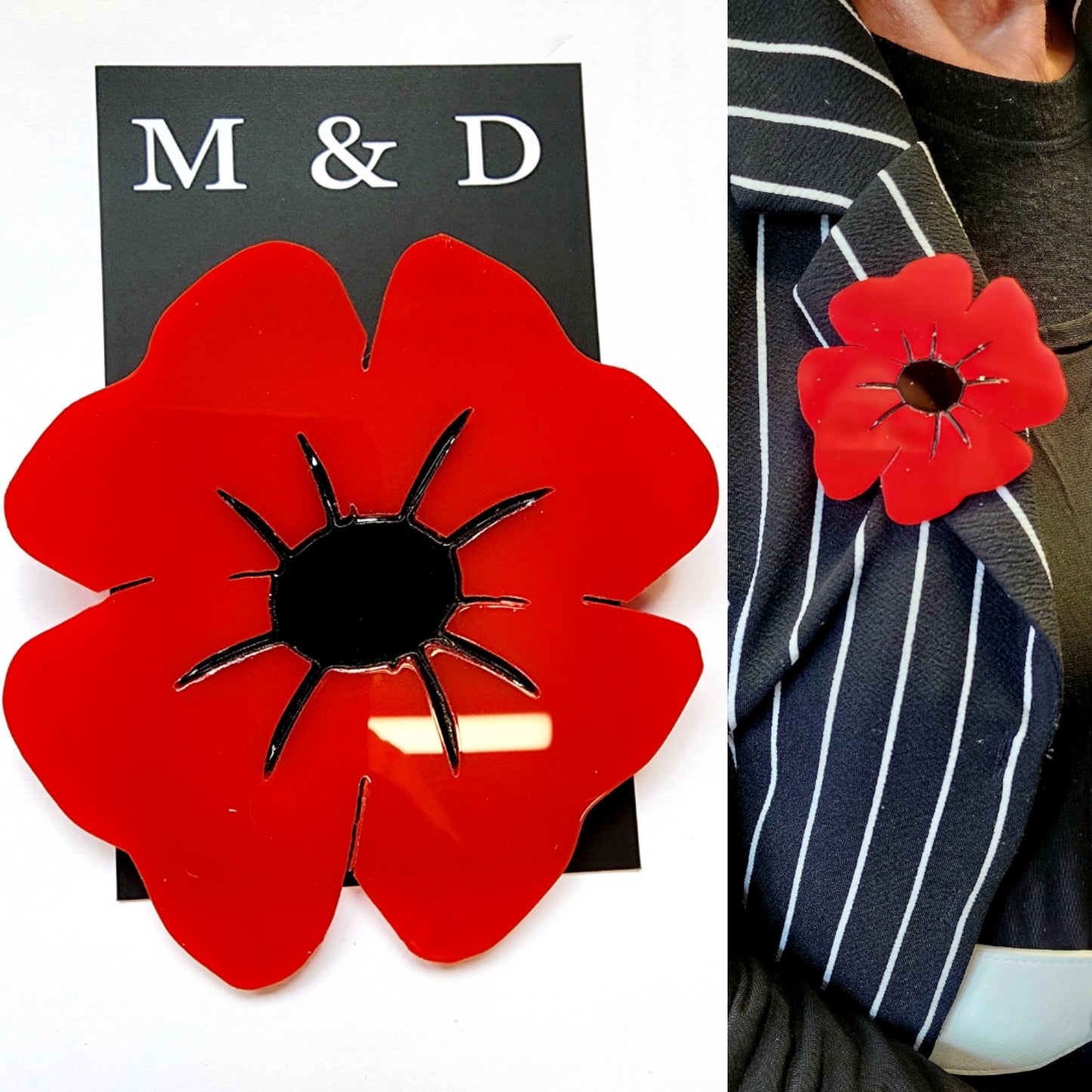 Anzac Poppy Large Brooch