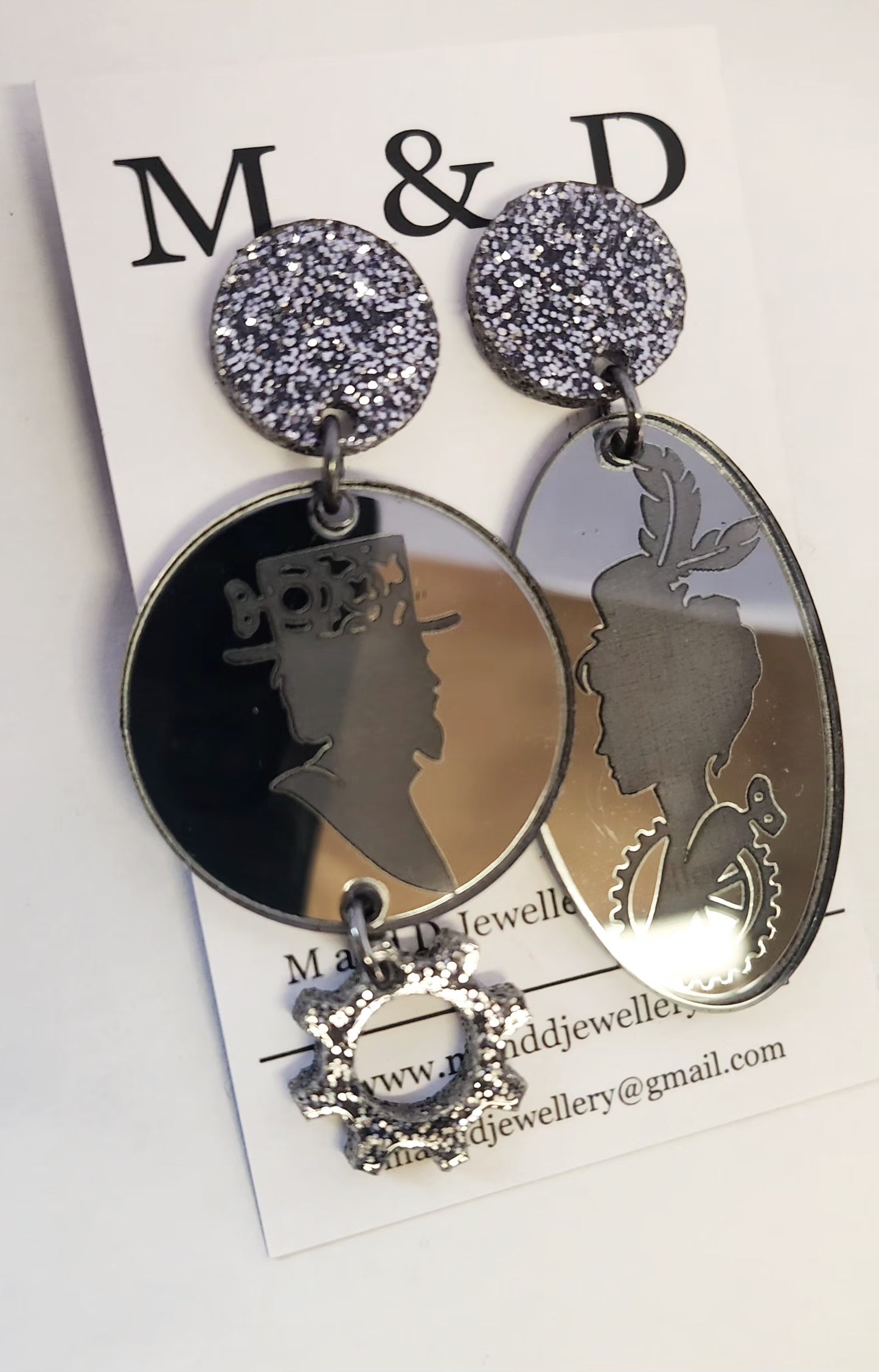 Steampunk Stud Dangles Clementine and Atticus