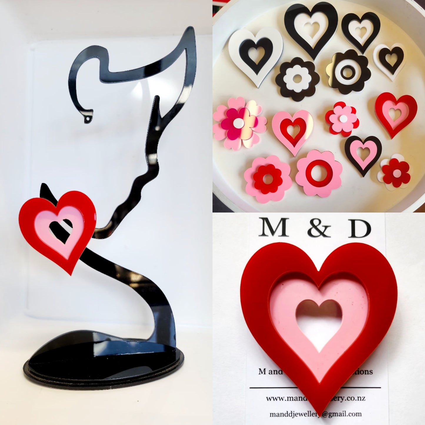 Brooch Layered Heart