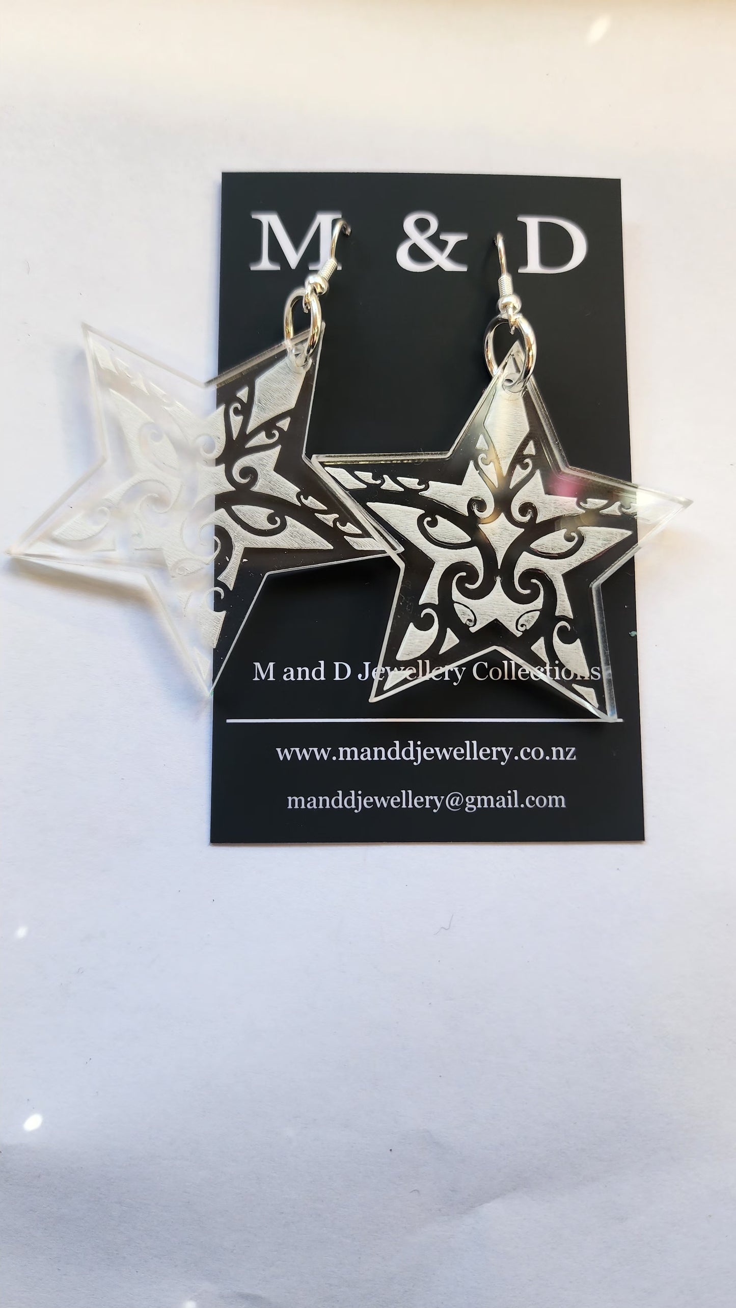 Star Earrings engraved With Maori Design