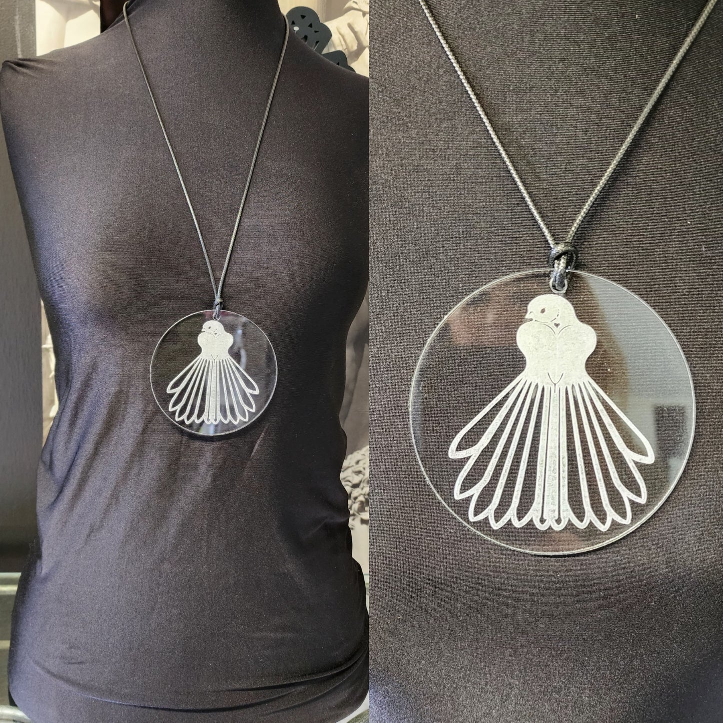 Engraved Fantail Necklace