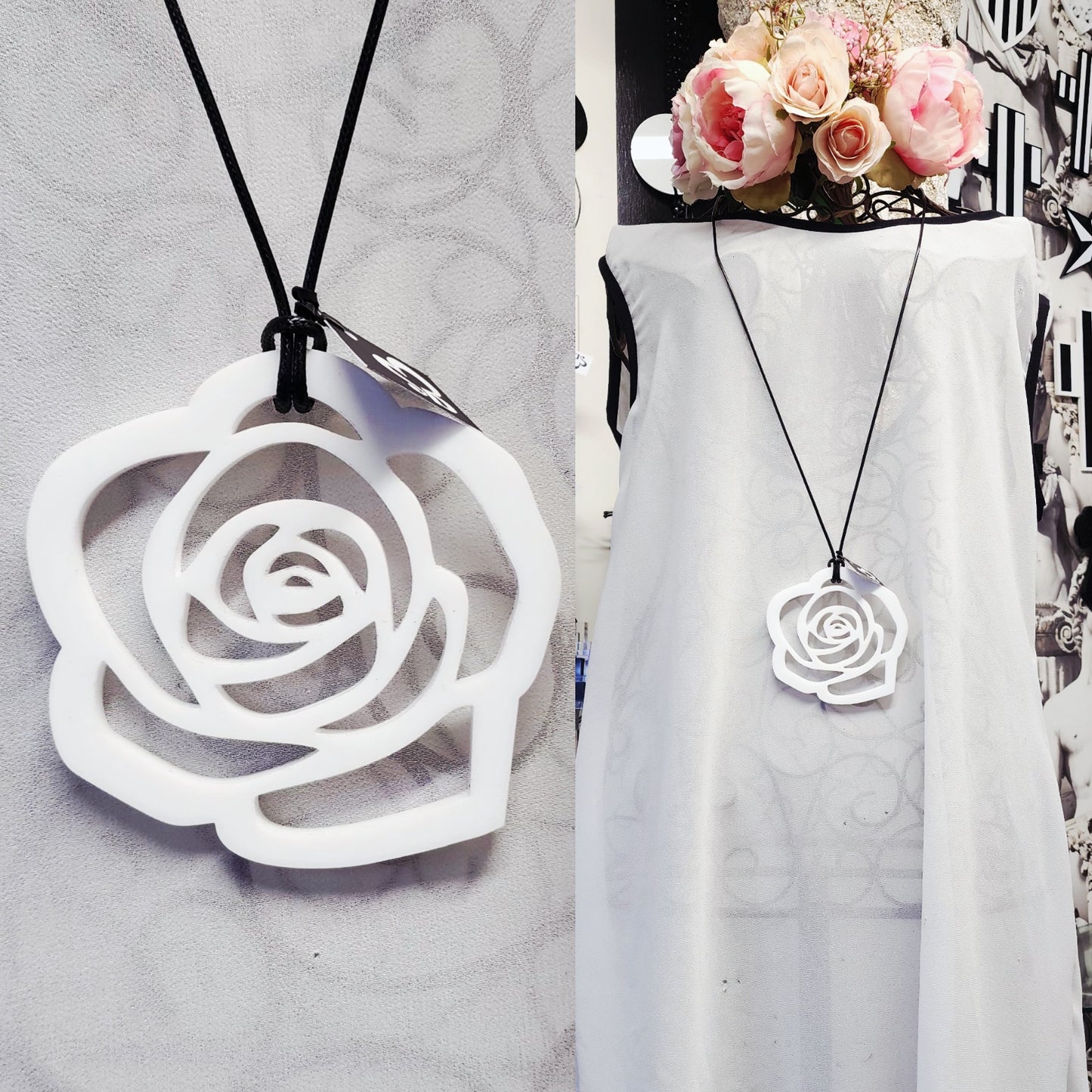 Rose Statement Necklace 6mm Thick