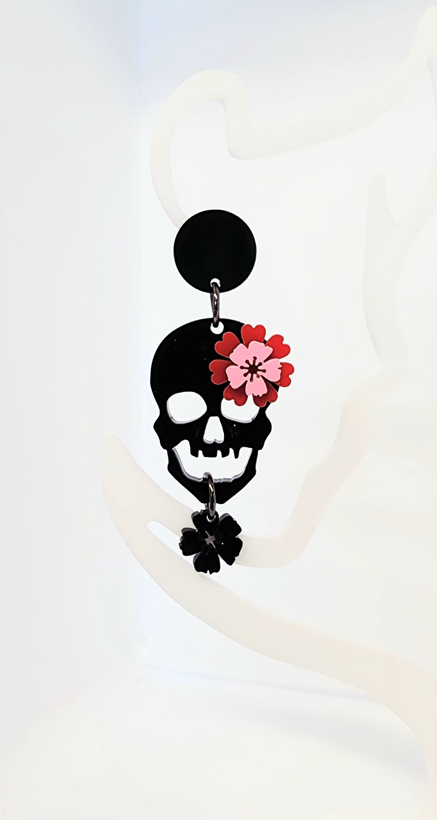 Skully Fleur Stud Dangle Earrings