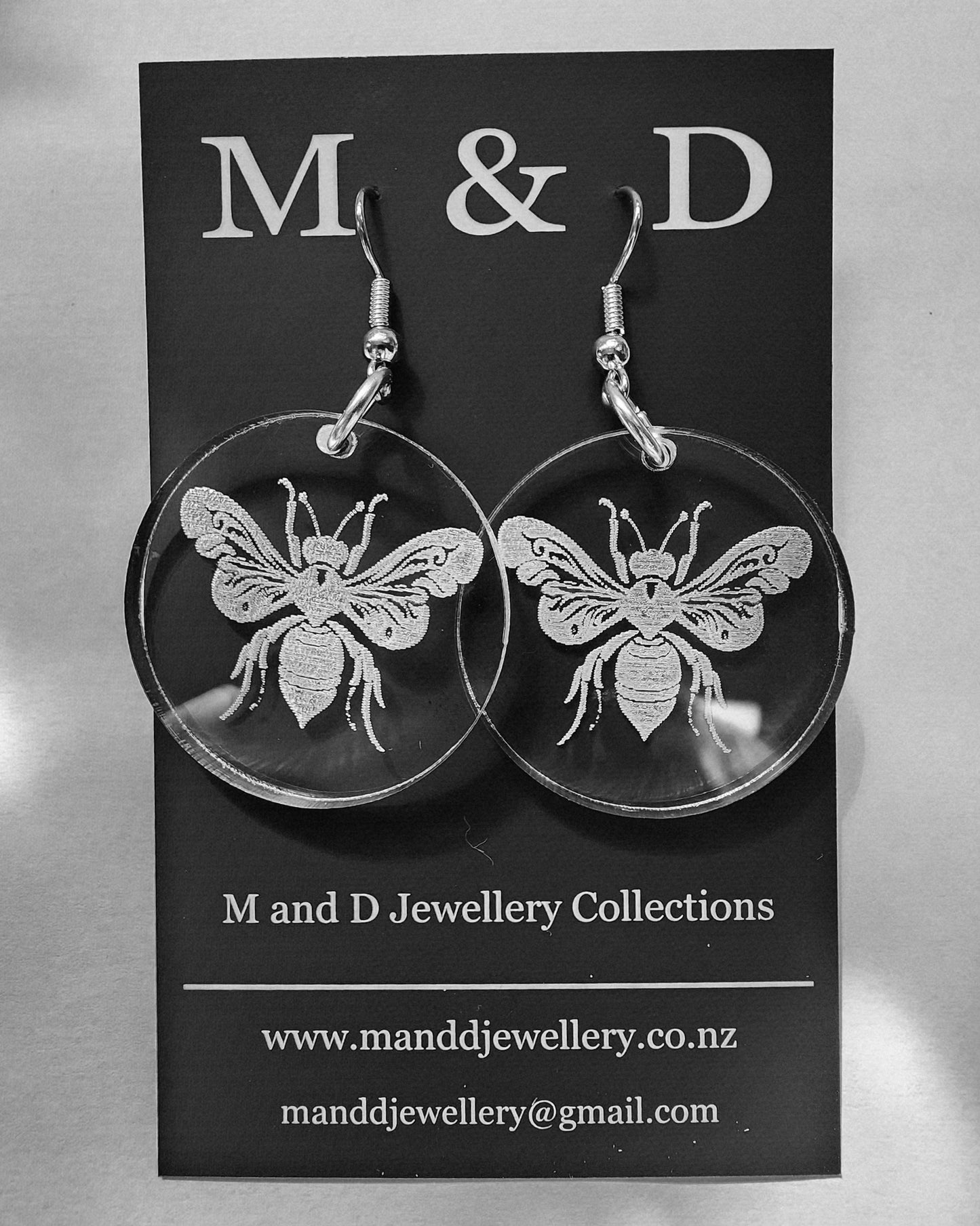 Engraved Bee Earrings
