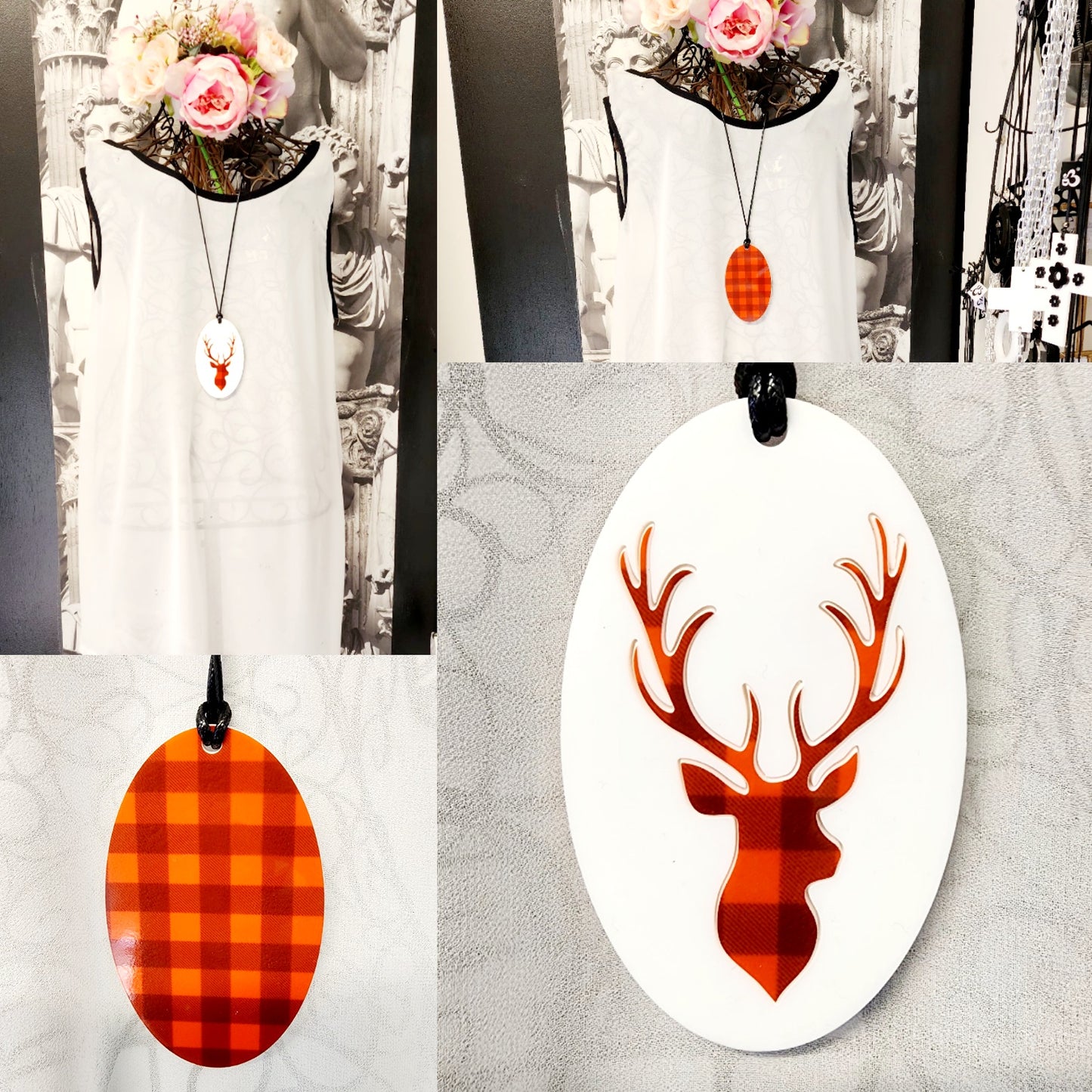 Stag in Oval Statement Necklace