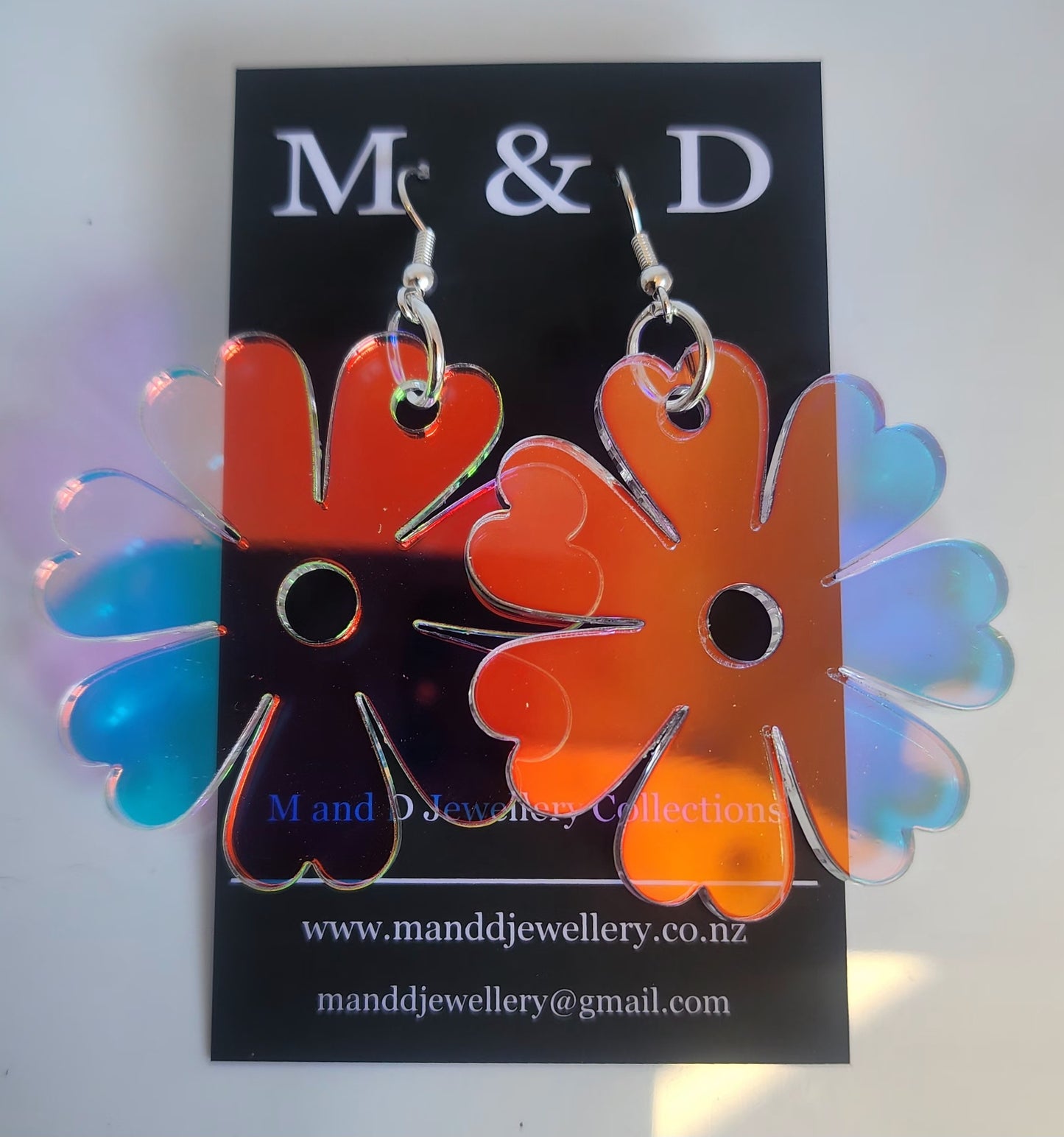 Iridescent Petal Dangles Earrings