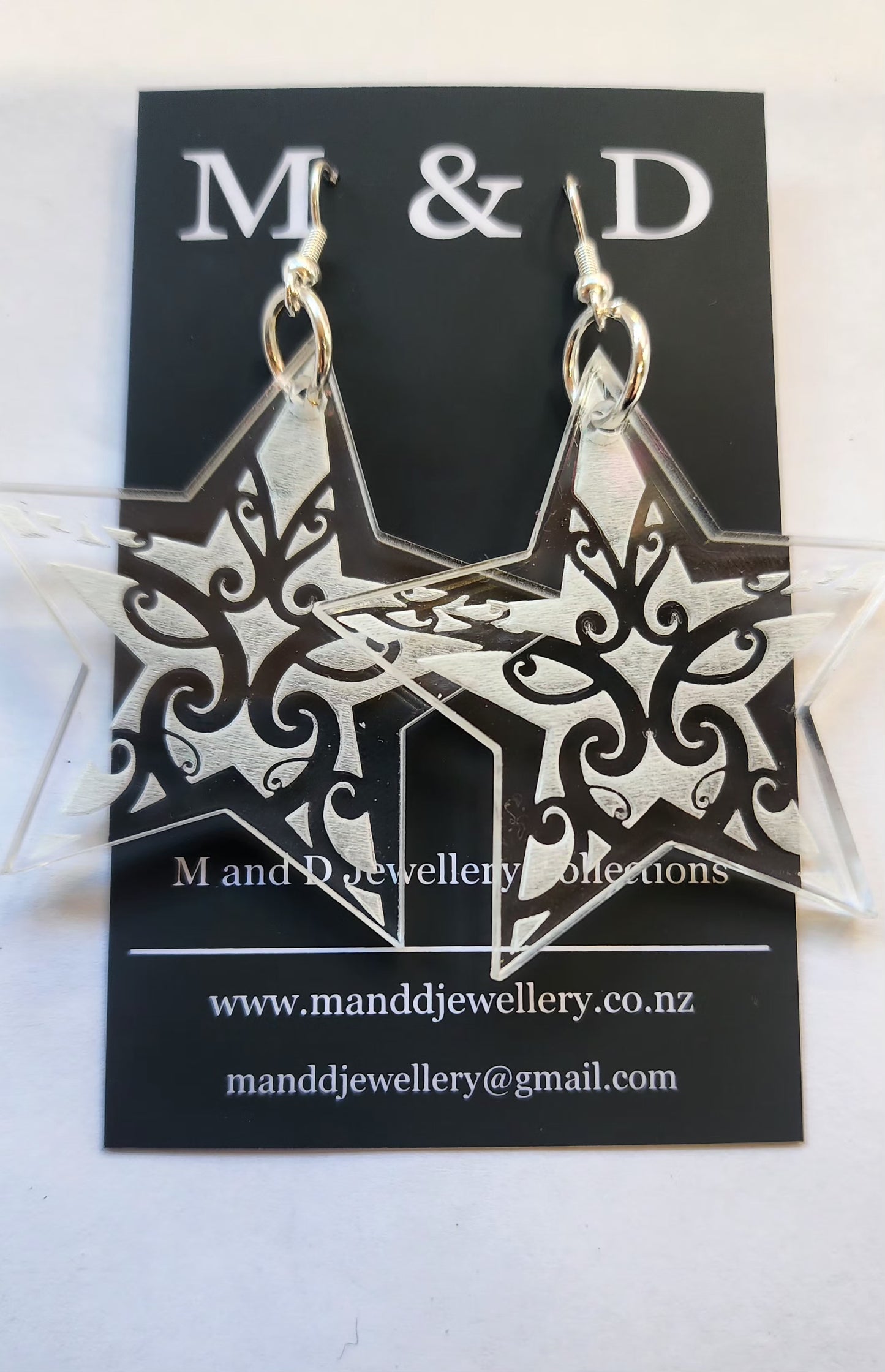 Star Earrings engraved With Maori Design