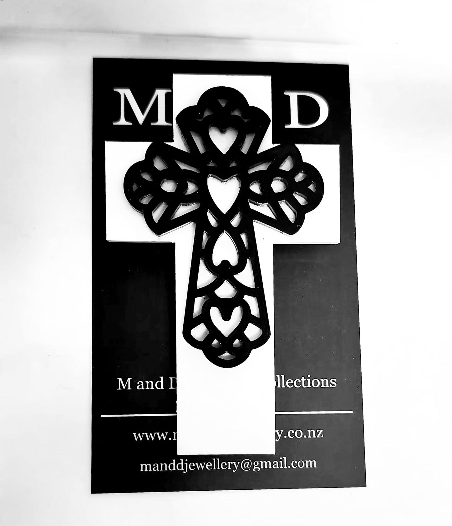 Brooch Cross Standard with Heart Cross layer