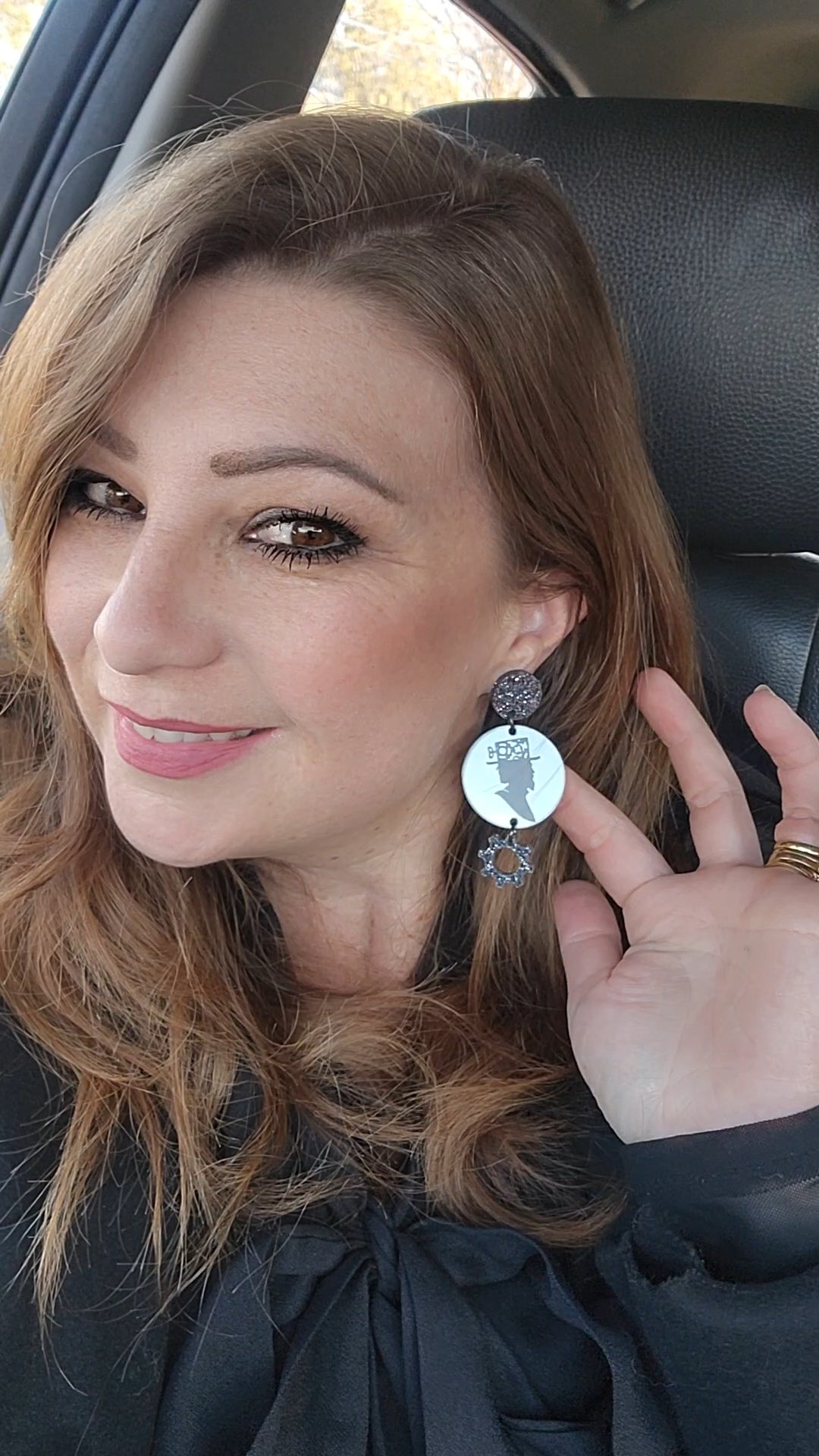 Steampunk Stud Dangles Clementine and Atticus