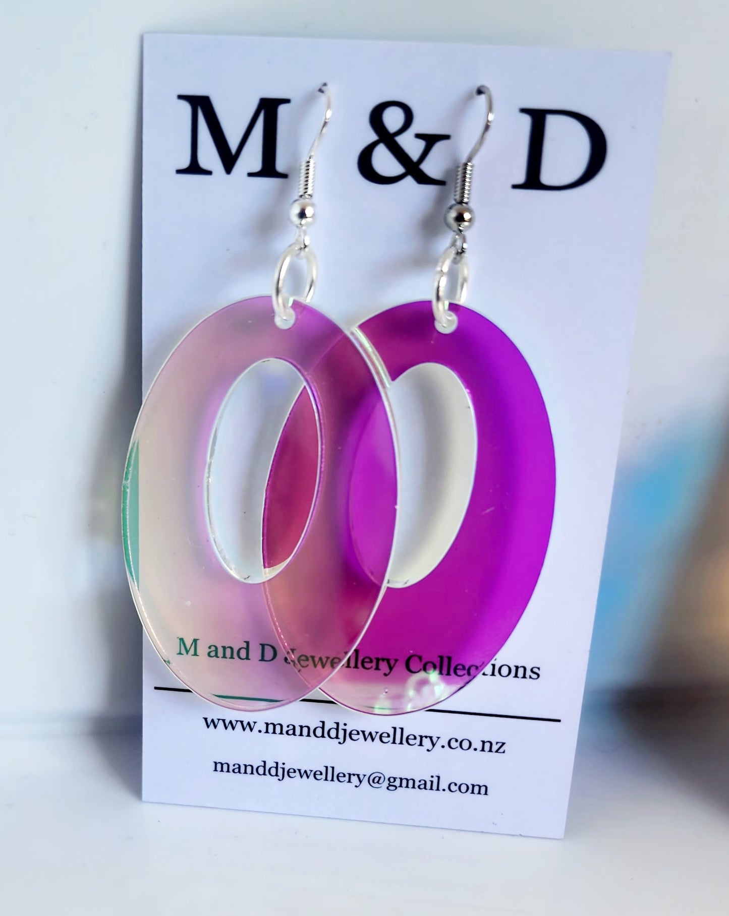 Iridescent Oval Dangles