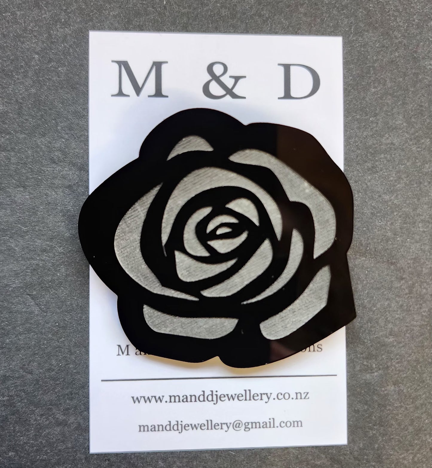 Rose Brooch Engraved