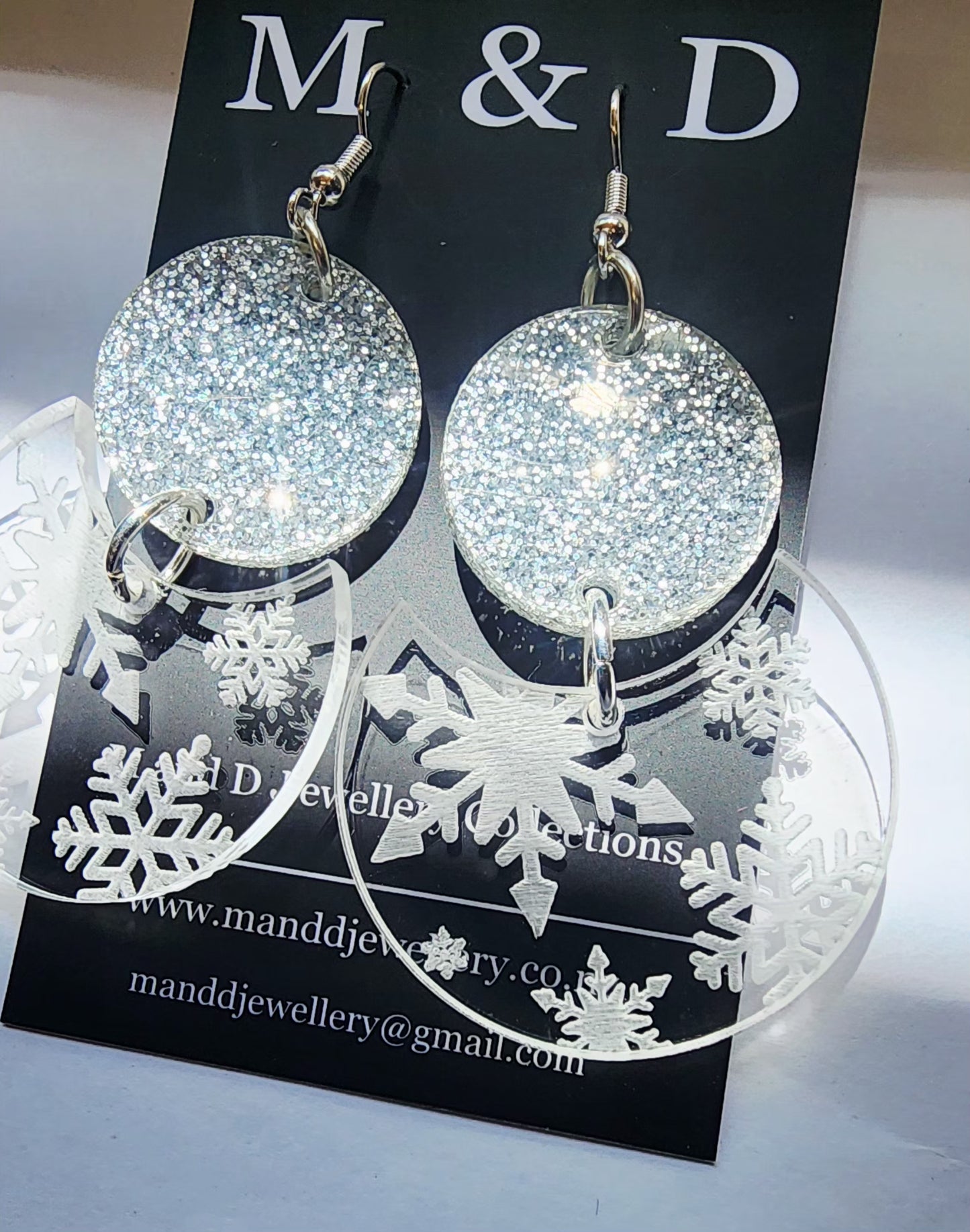 Christmas Engraved Dangle Earrings