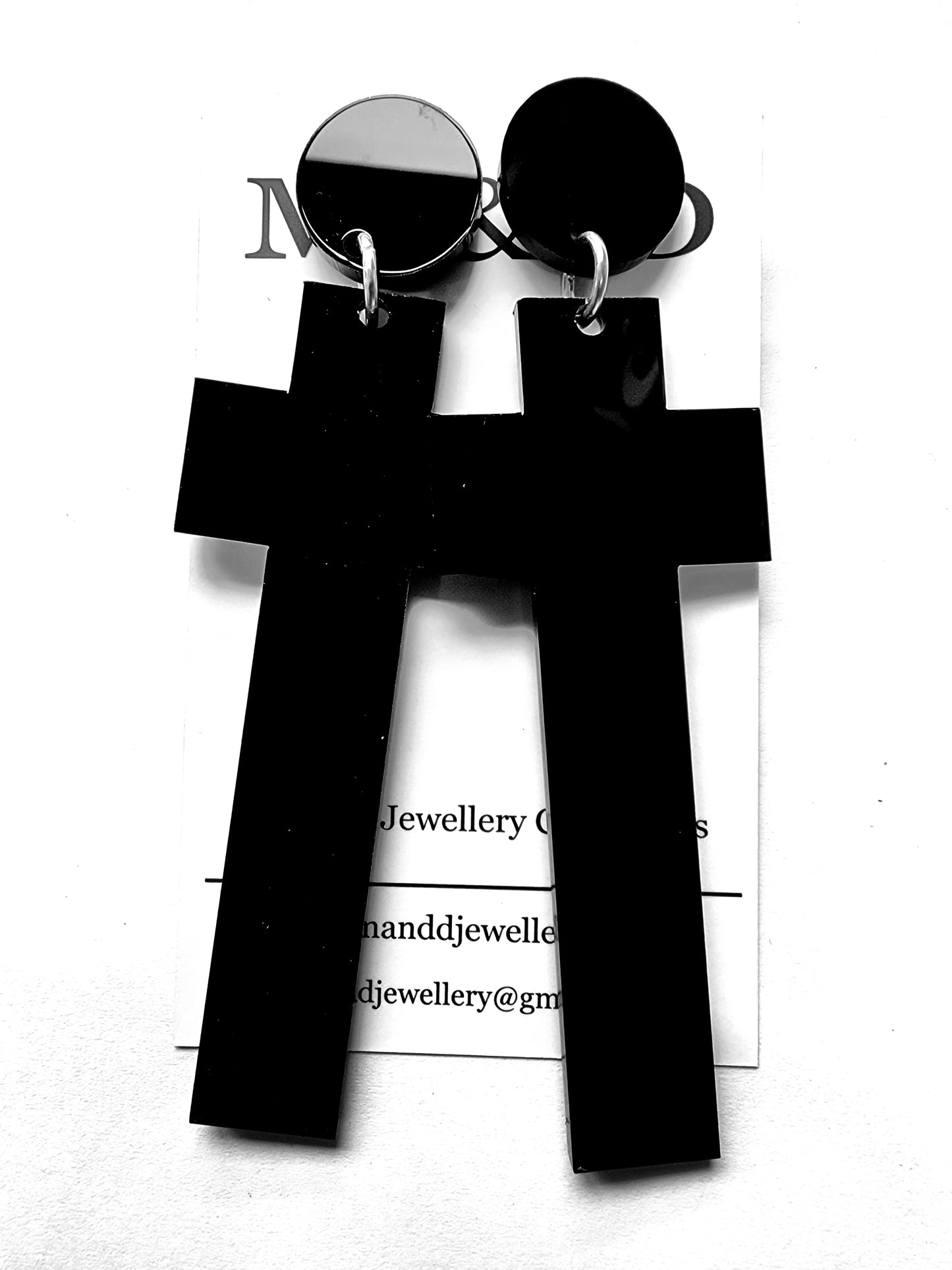 Tall Cross Dangle Earrings