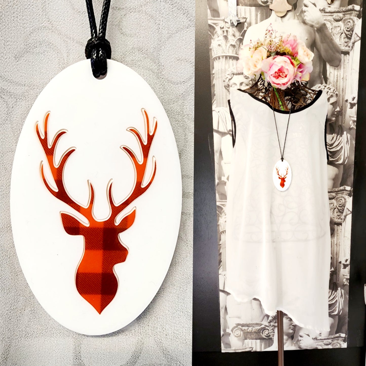 Stag in Oval Statement Necklace