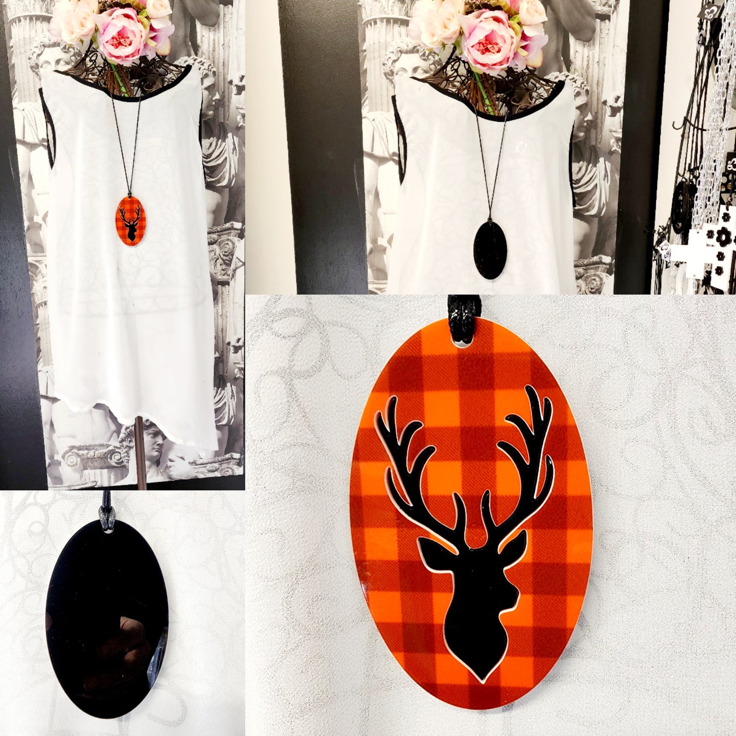 Stag in Oval Statement Necklace