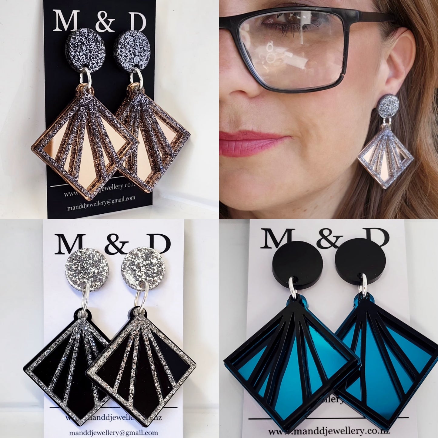 Deco Cube Stud Dangles