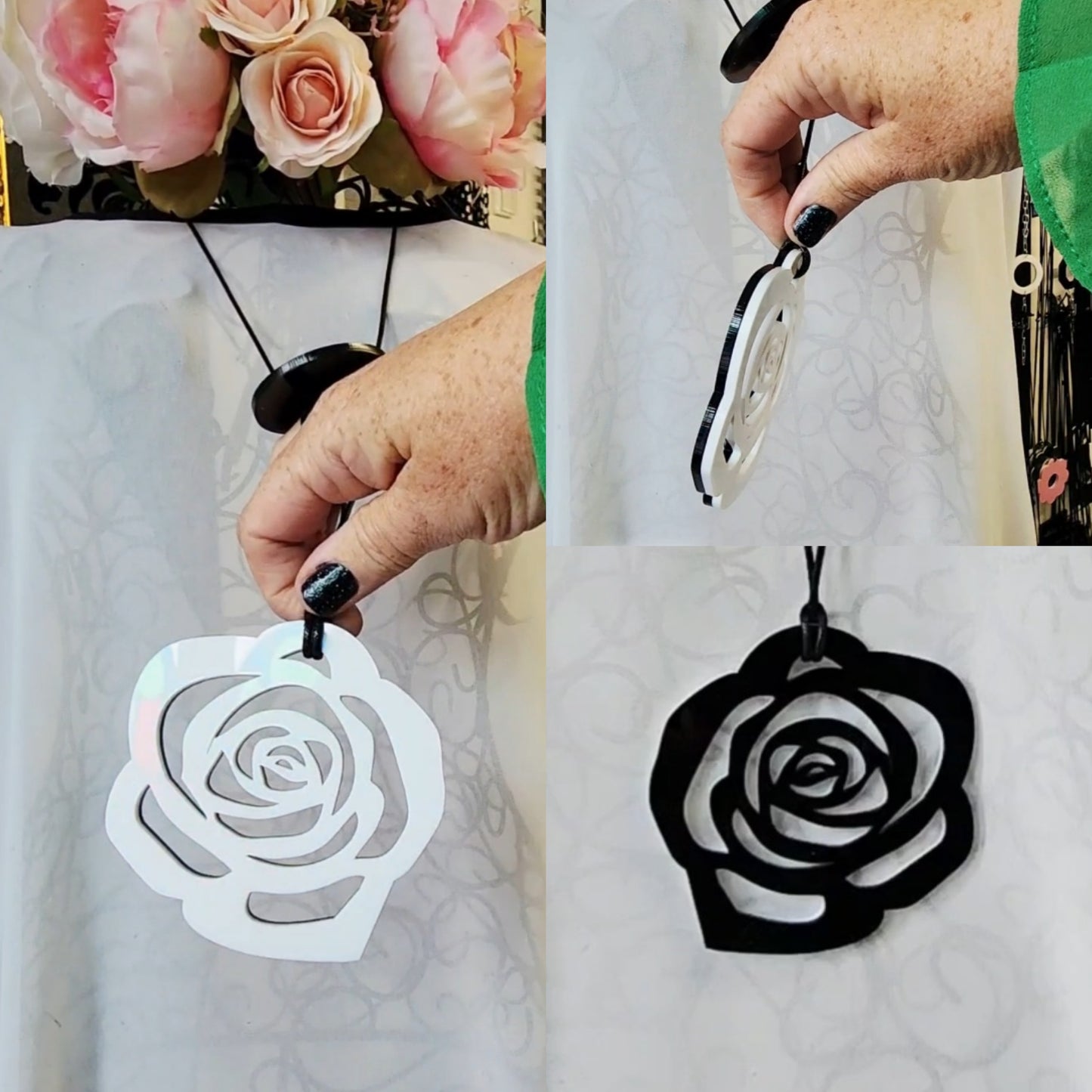 Rose Statement Necklace 6mm Thick
