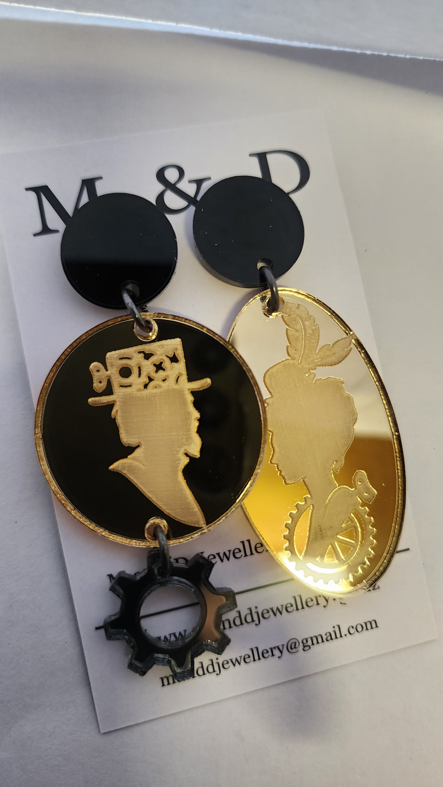 Steampunk Stud Dangles Clementine and Atticus