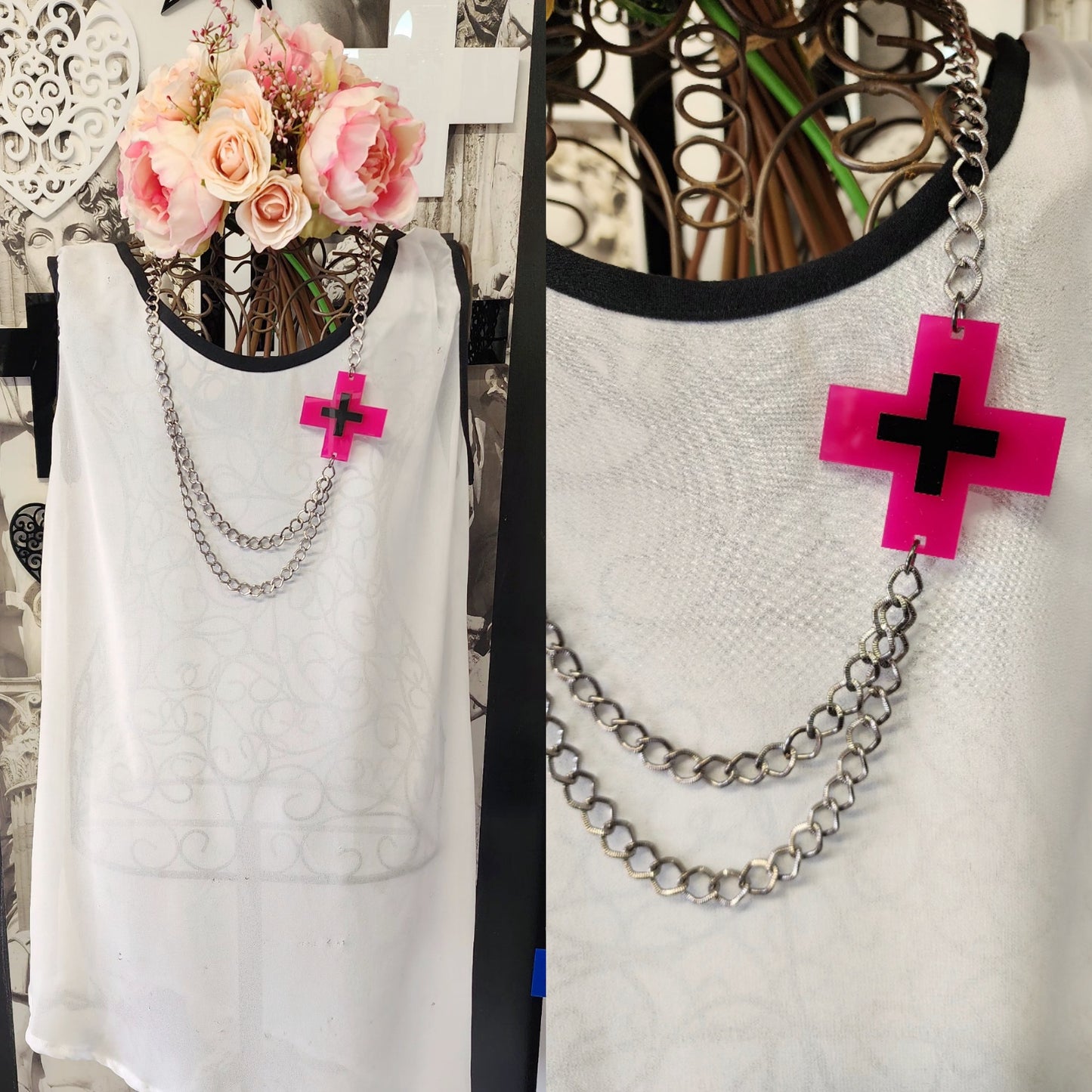 Chain Looped with Plus Feature Necklace