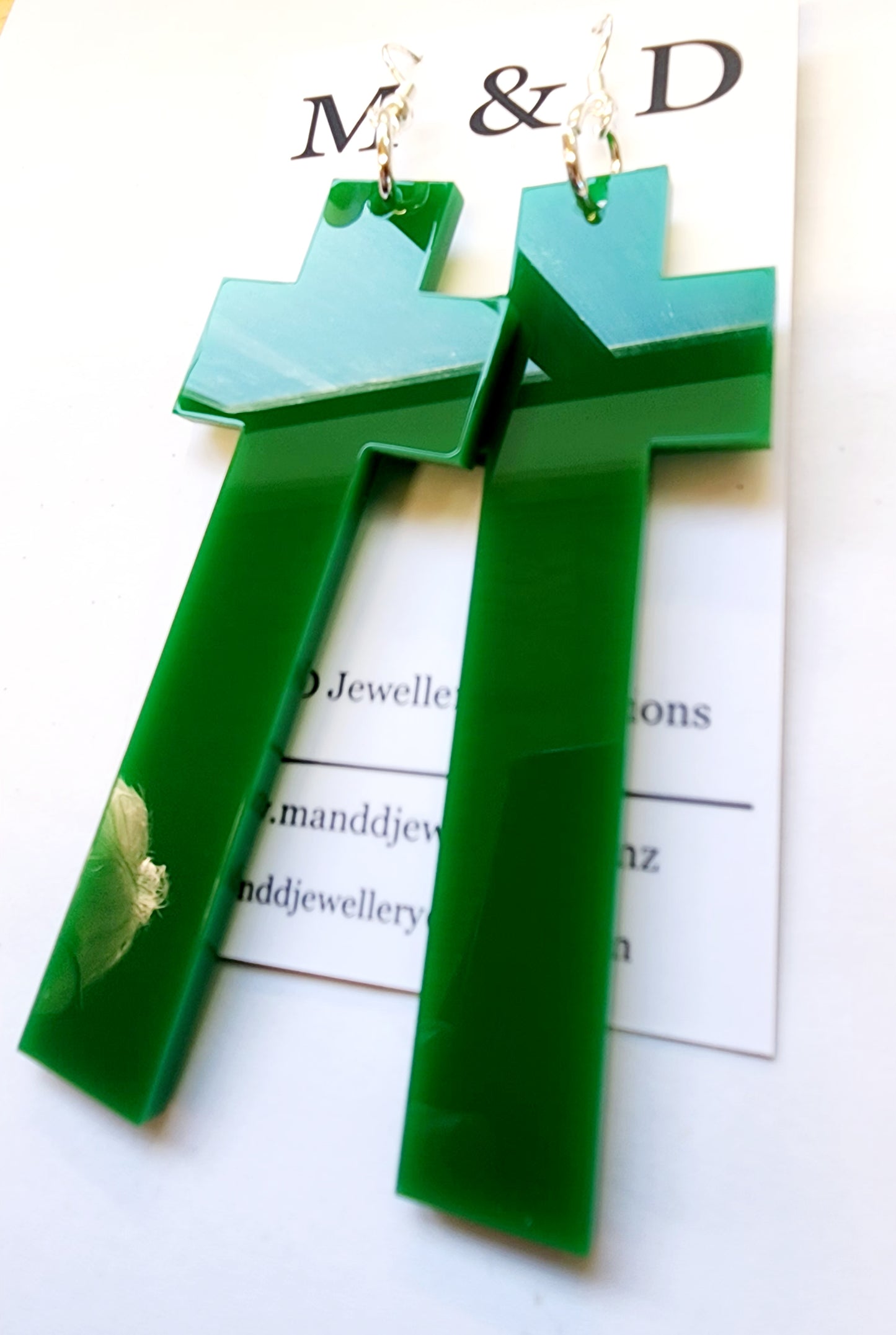 Tall Cross Dangle Earrings