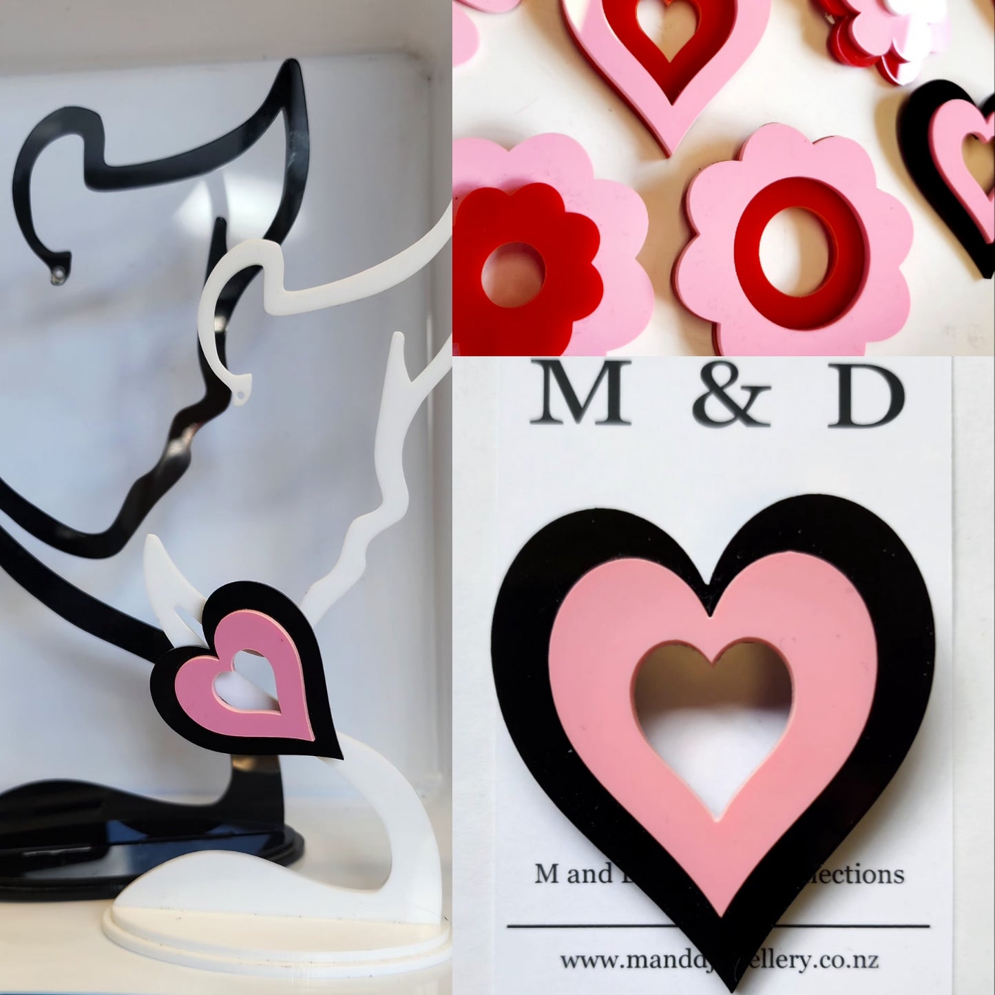 Brooch Layered Heart