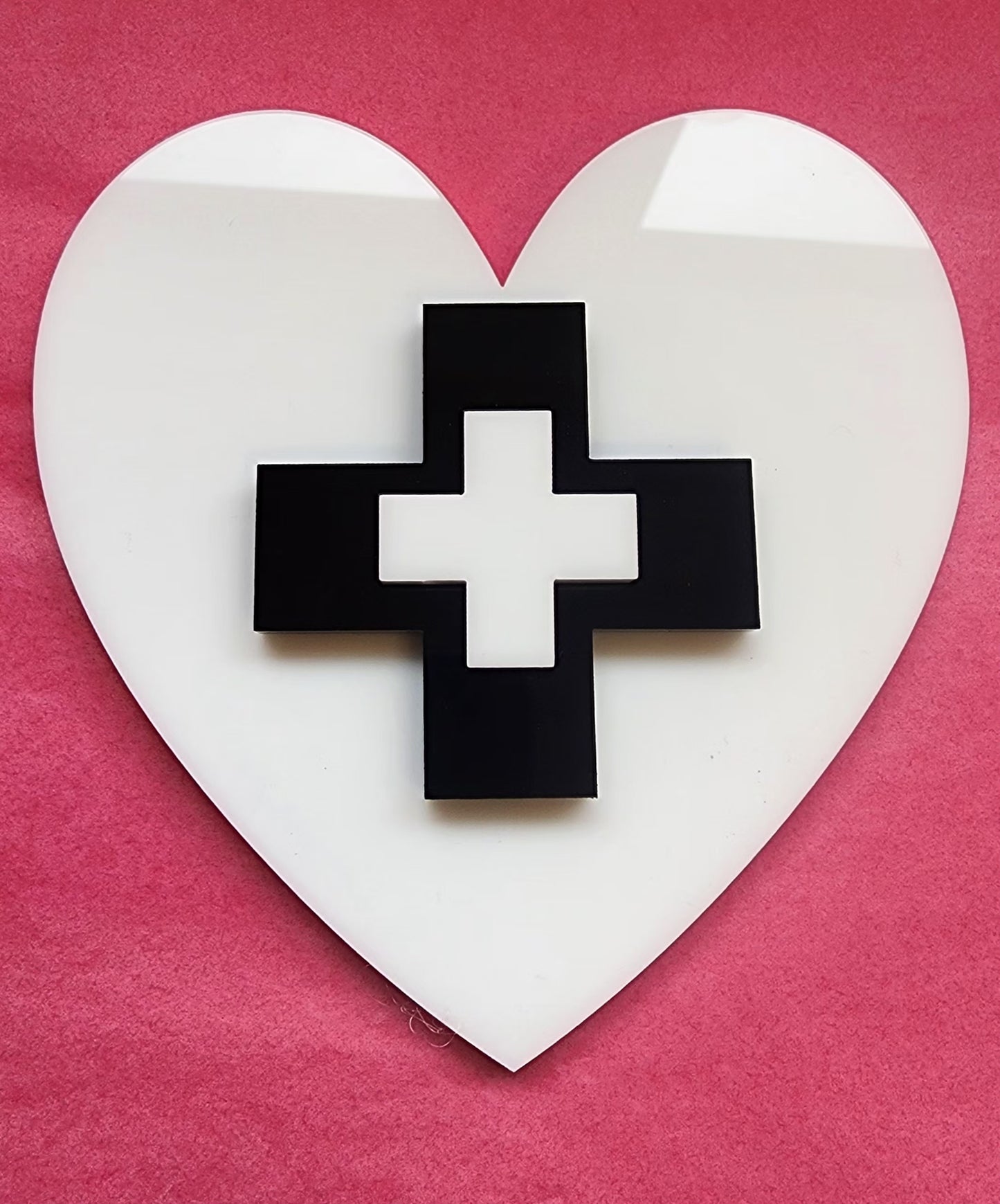 Wall Heart Layered Swiss Cross