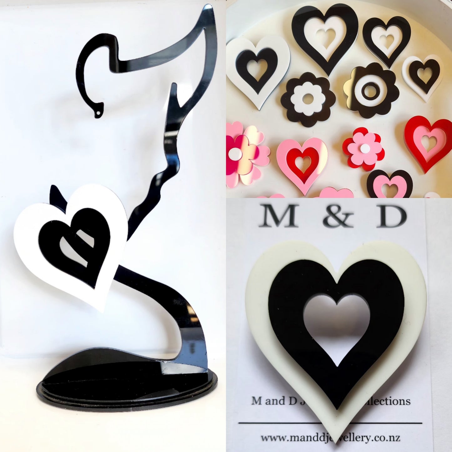 Brooch Layered Heart