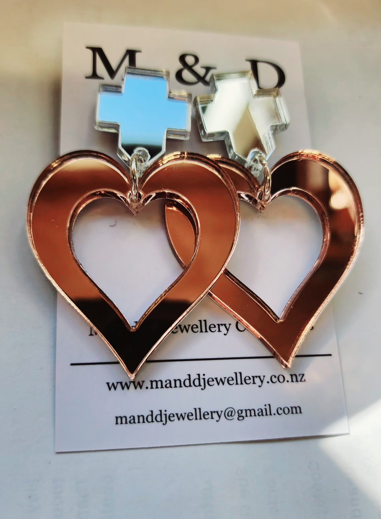 Royal Heart Stud Dangle Earrings