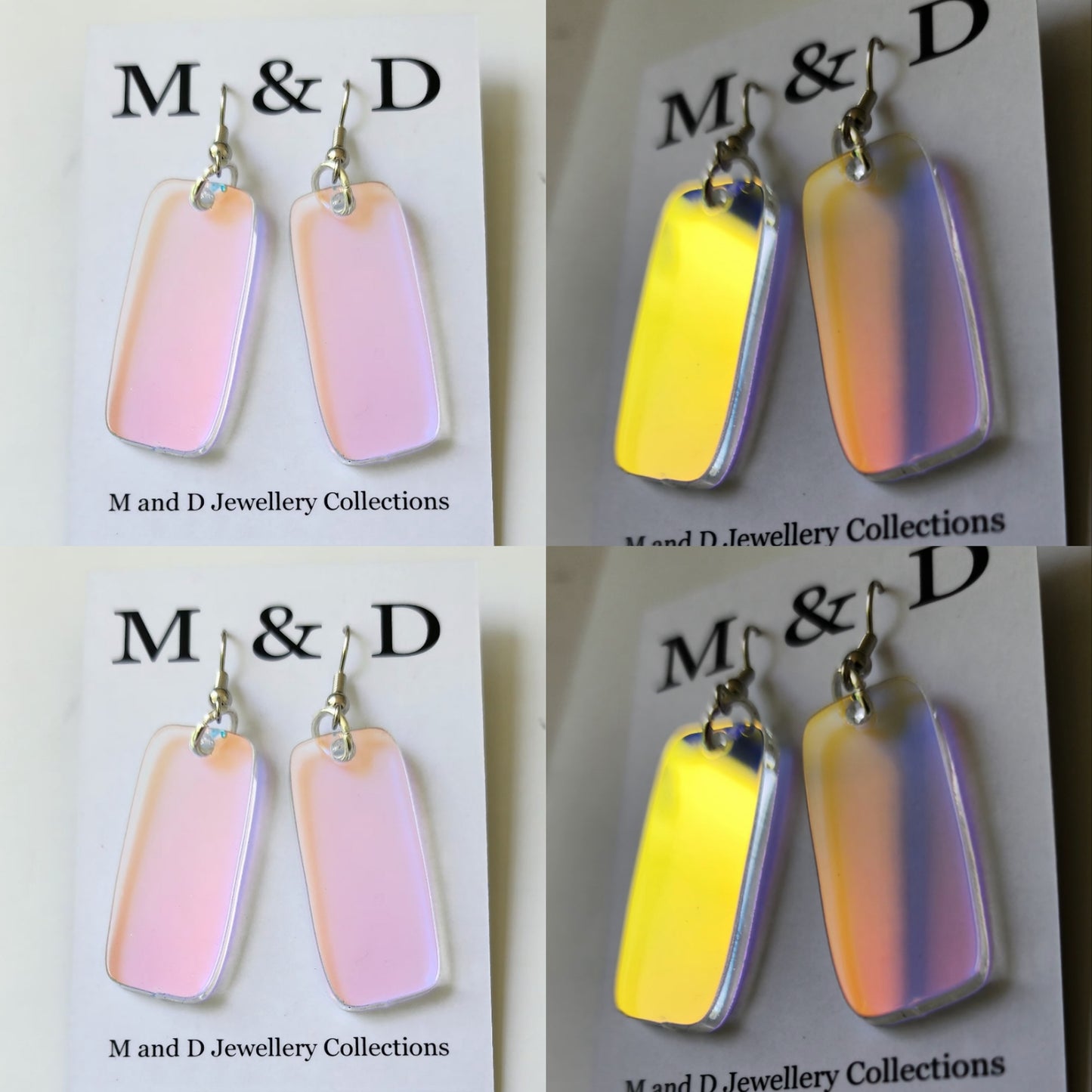 Iridescent Bricks Dangle Earrings
