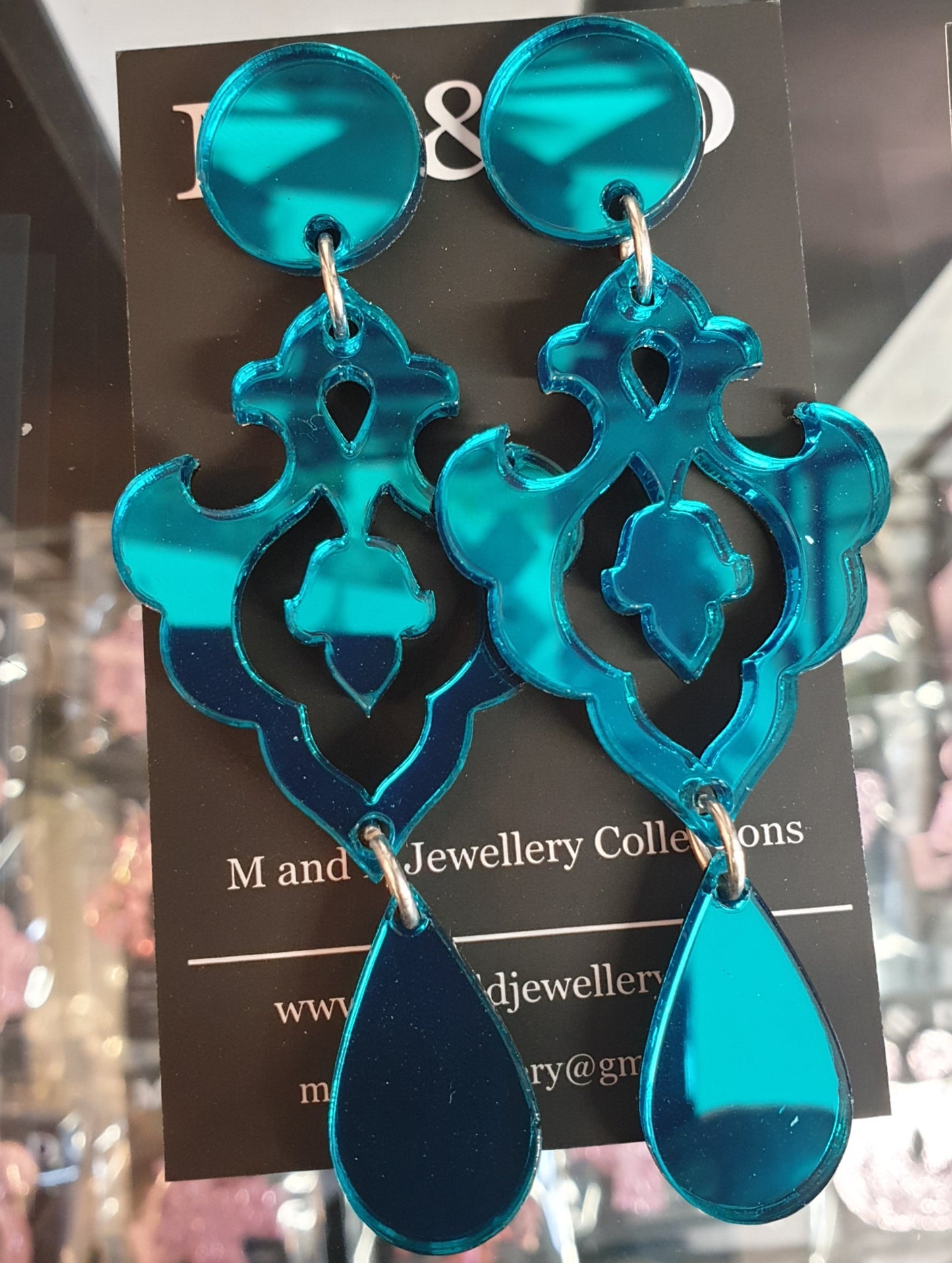 Chandelier Double Drop Fancy Stud Dangles Earrings