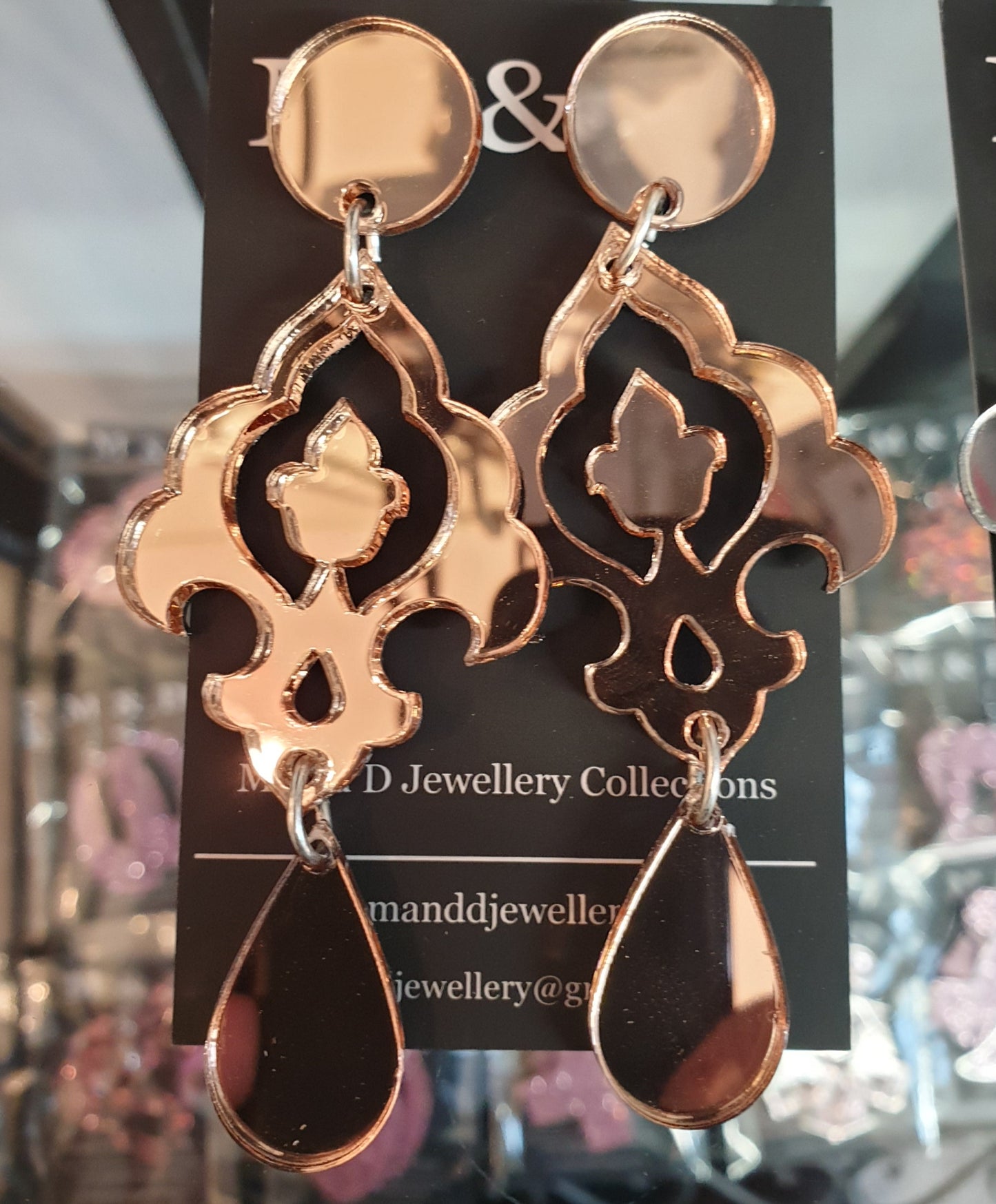 Chandelier Double Drop Fancy Stud Dangles Earrings