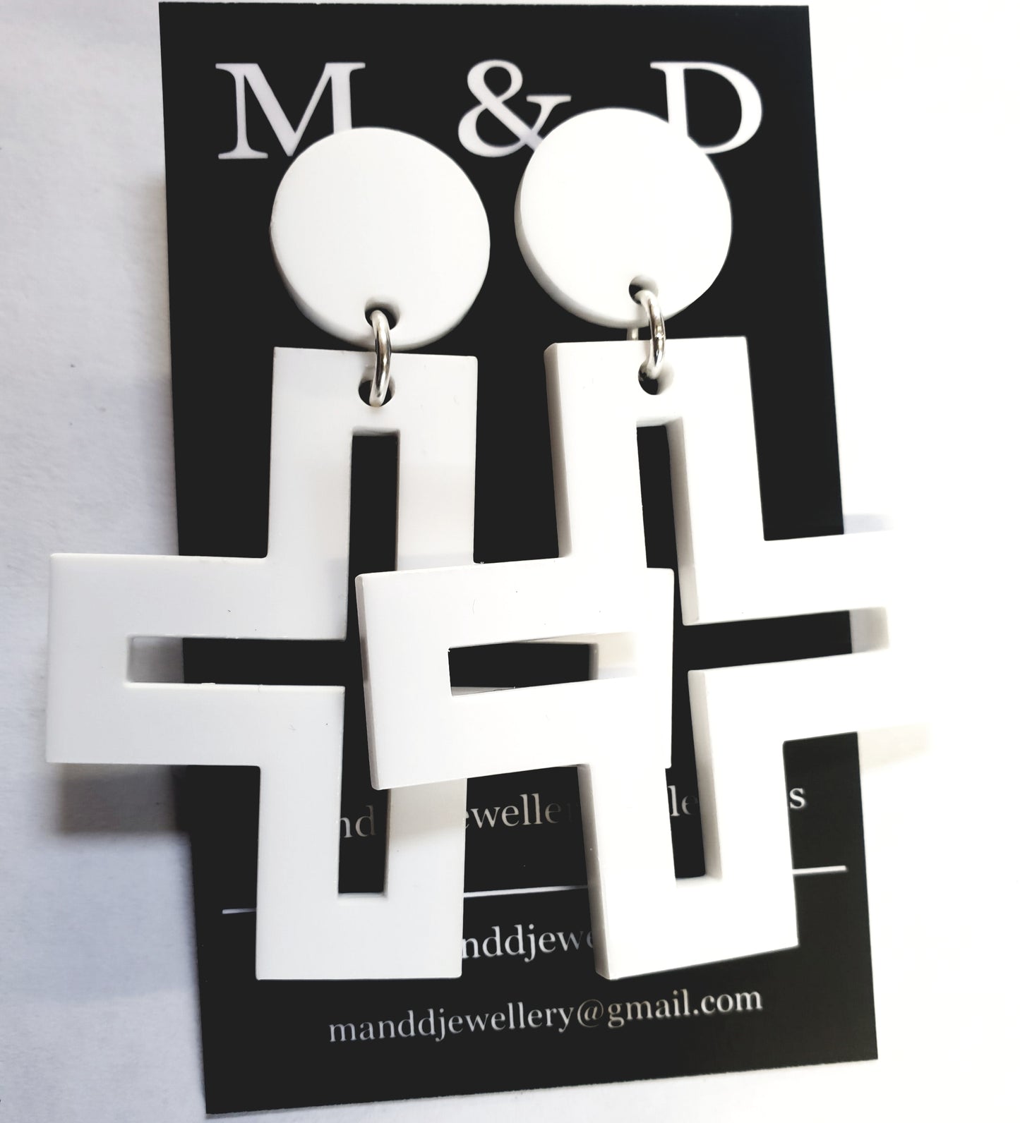 Hollow Cross Stud Dangle Earrings