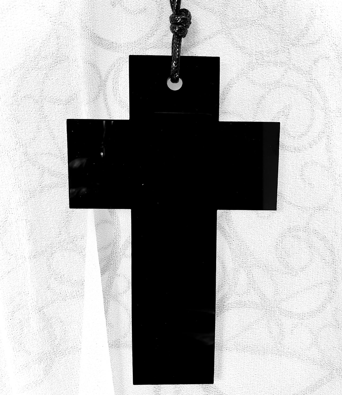 Spliced Tip Reversible Solid Cross Necklace