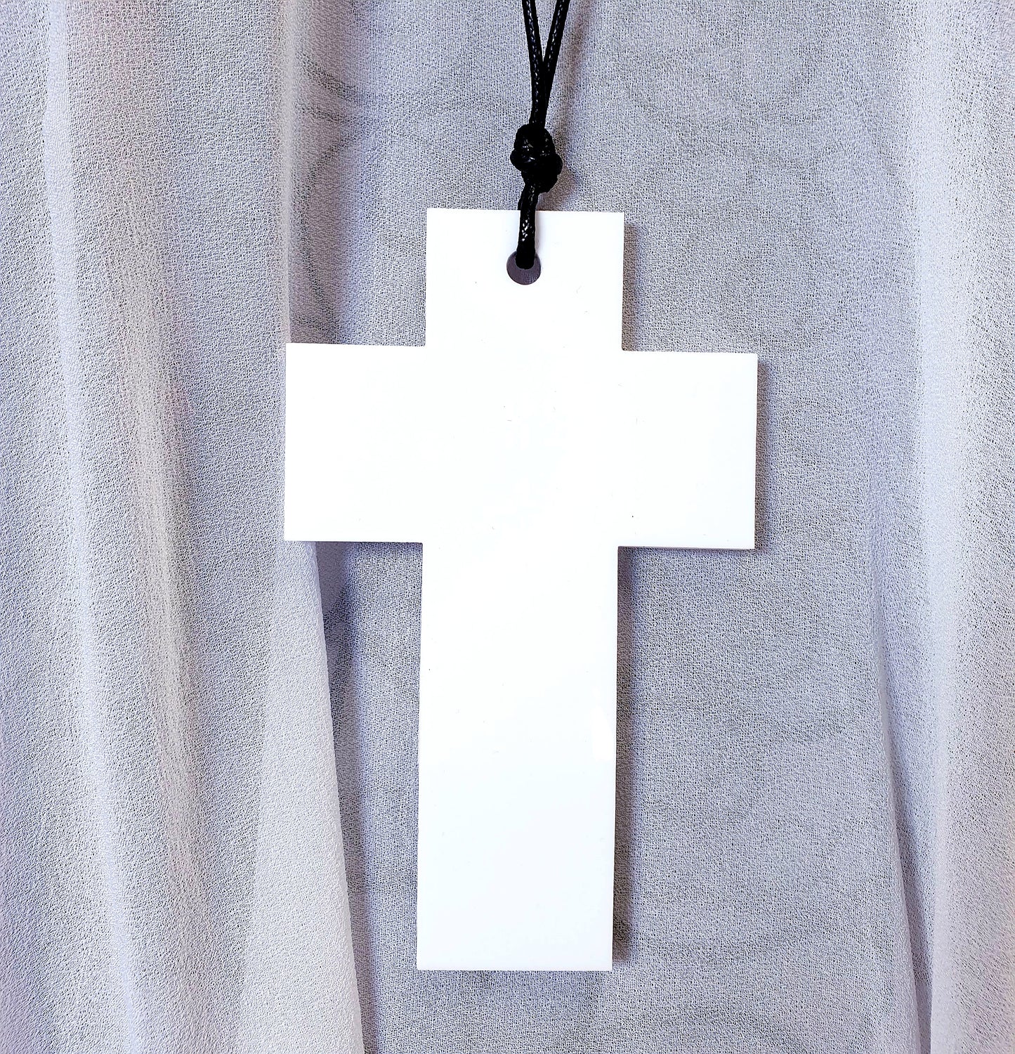 Spliced Tip Reversible Solid Cross Necklace