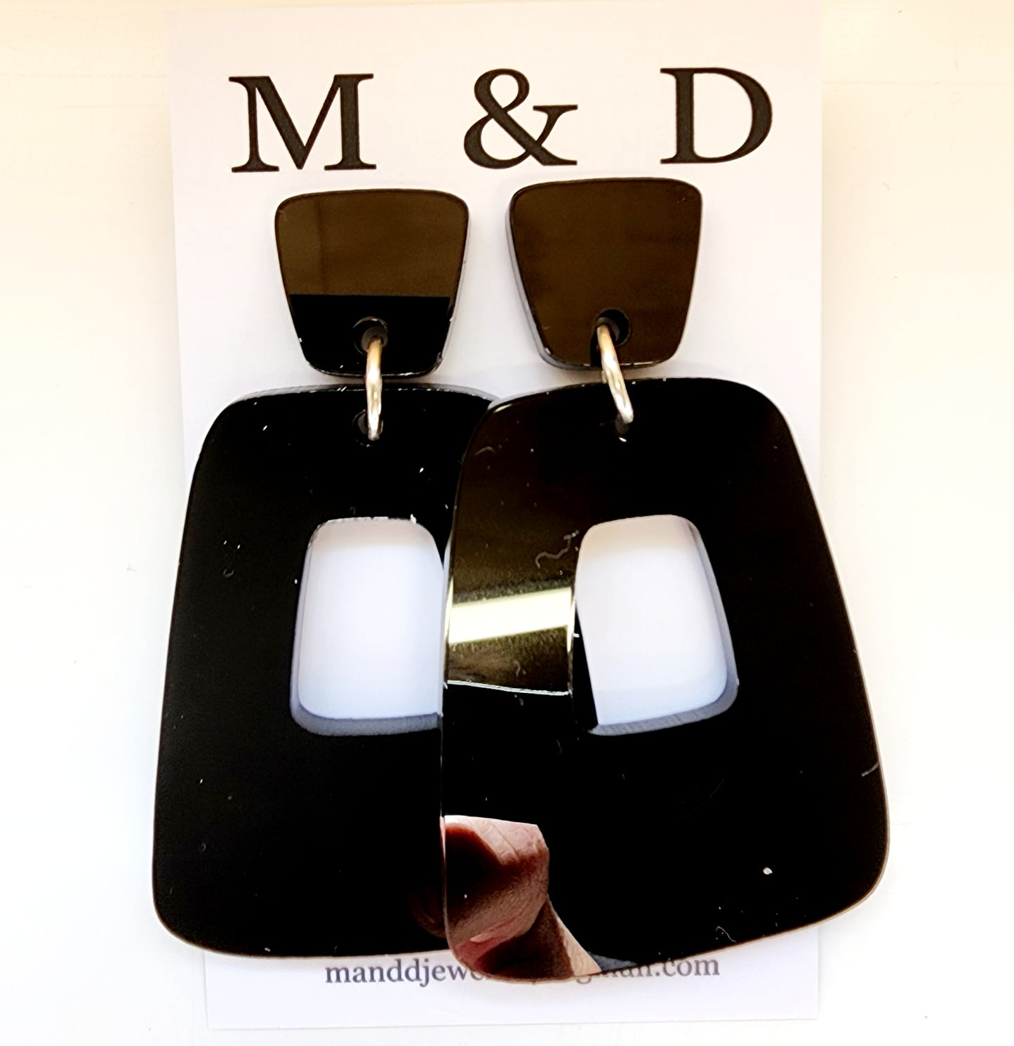 Jelly Block Stud Dangle Earrings